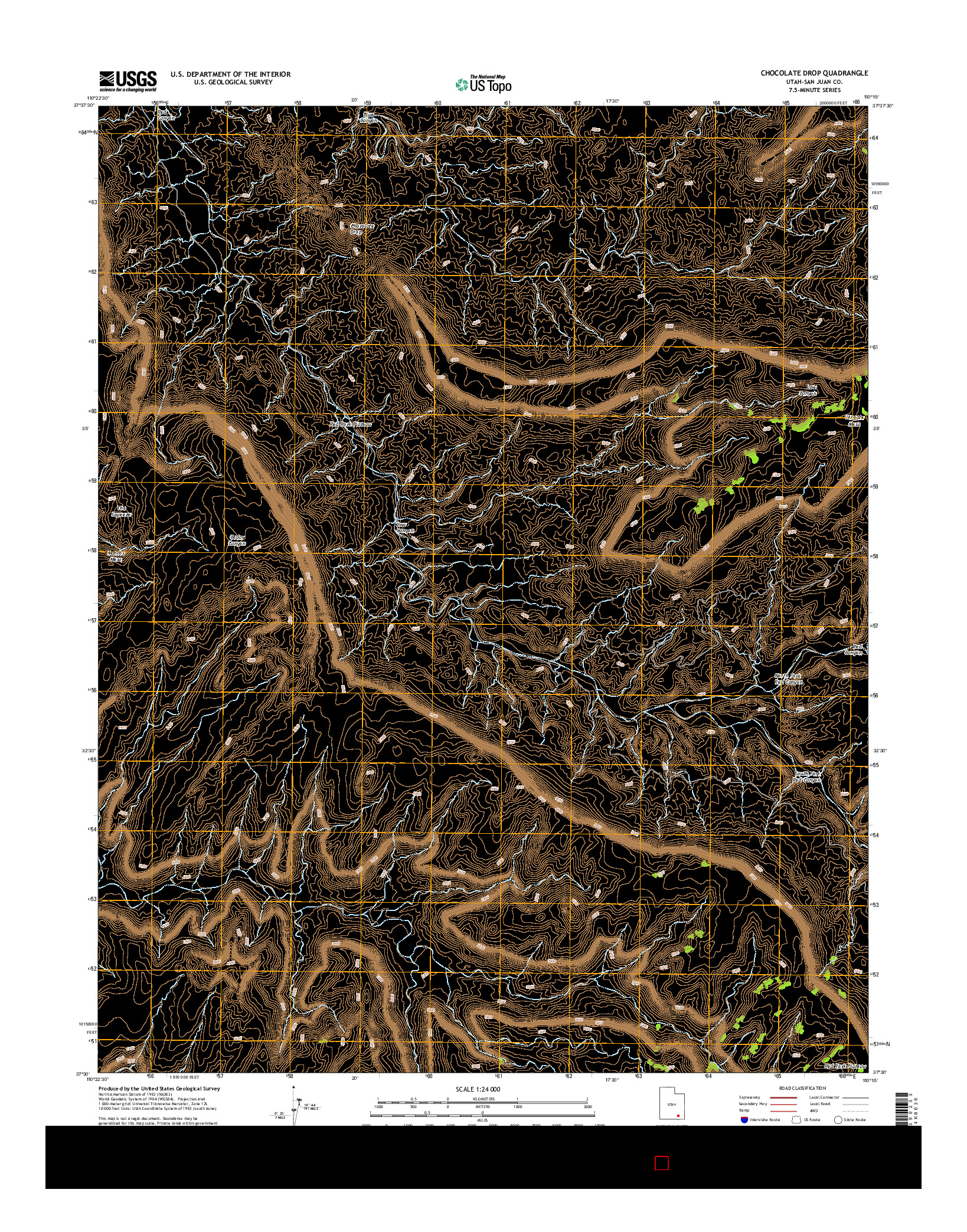 USGS US TOPO 7.5-MINUTE MAP FOR CHOCOLATE DROP, UT 2014