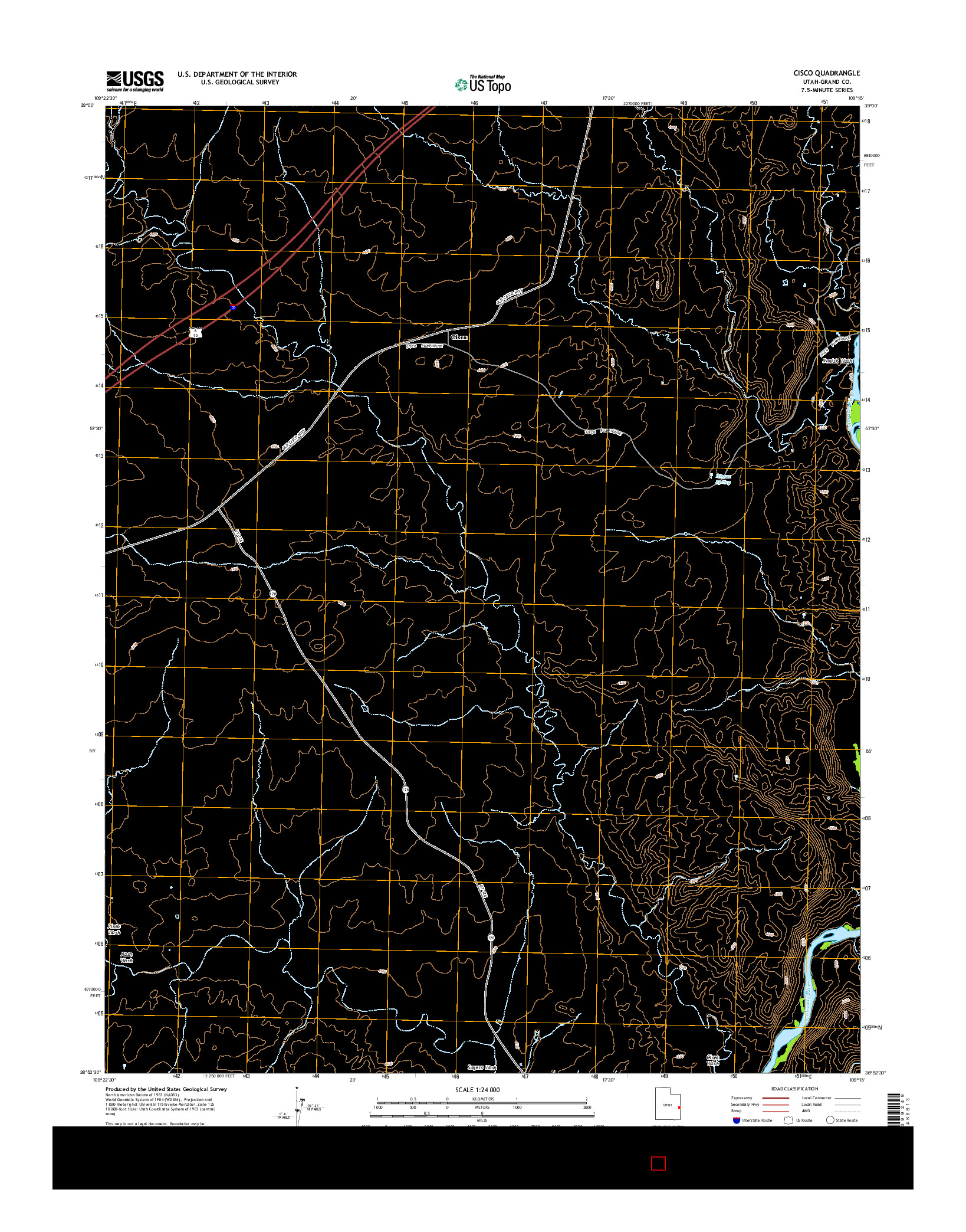 USGS US TOPO 7.5-MINUTE MAP FOR CISCO, UT 2014