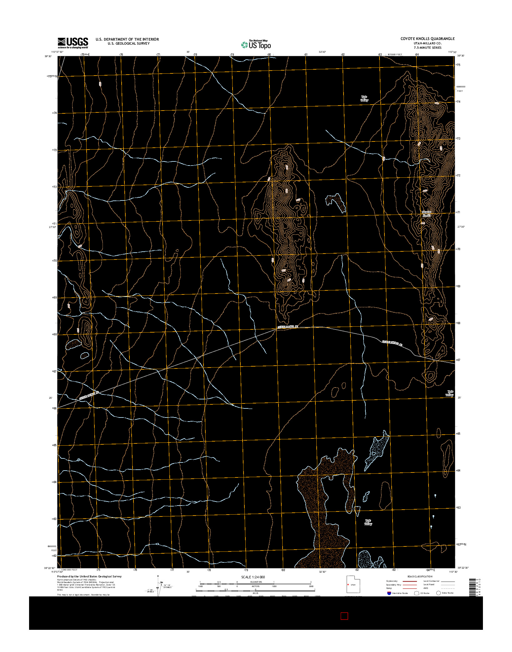 USGS US TOPO 7.5-MINUTE MAP FOR COYOTE KNOLLS, UT 2014