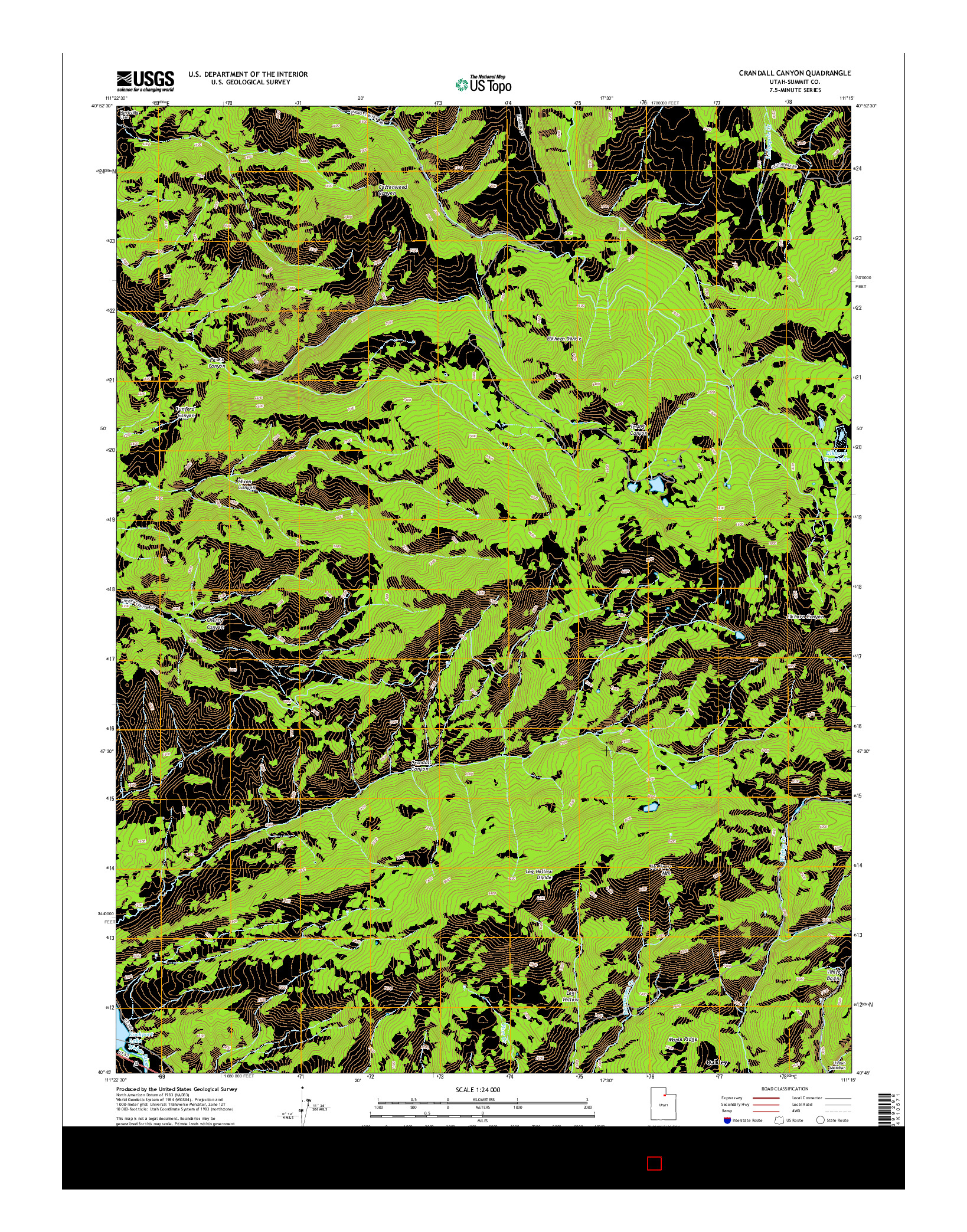 USGS US TOPO 7.5-MINUTE MAP FOR CRANDALL CANYON, UT 2014