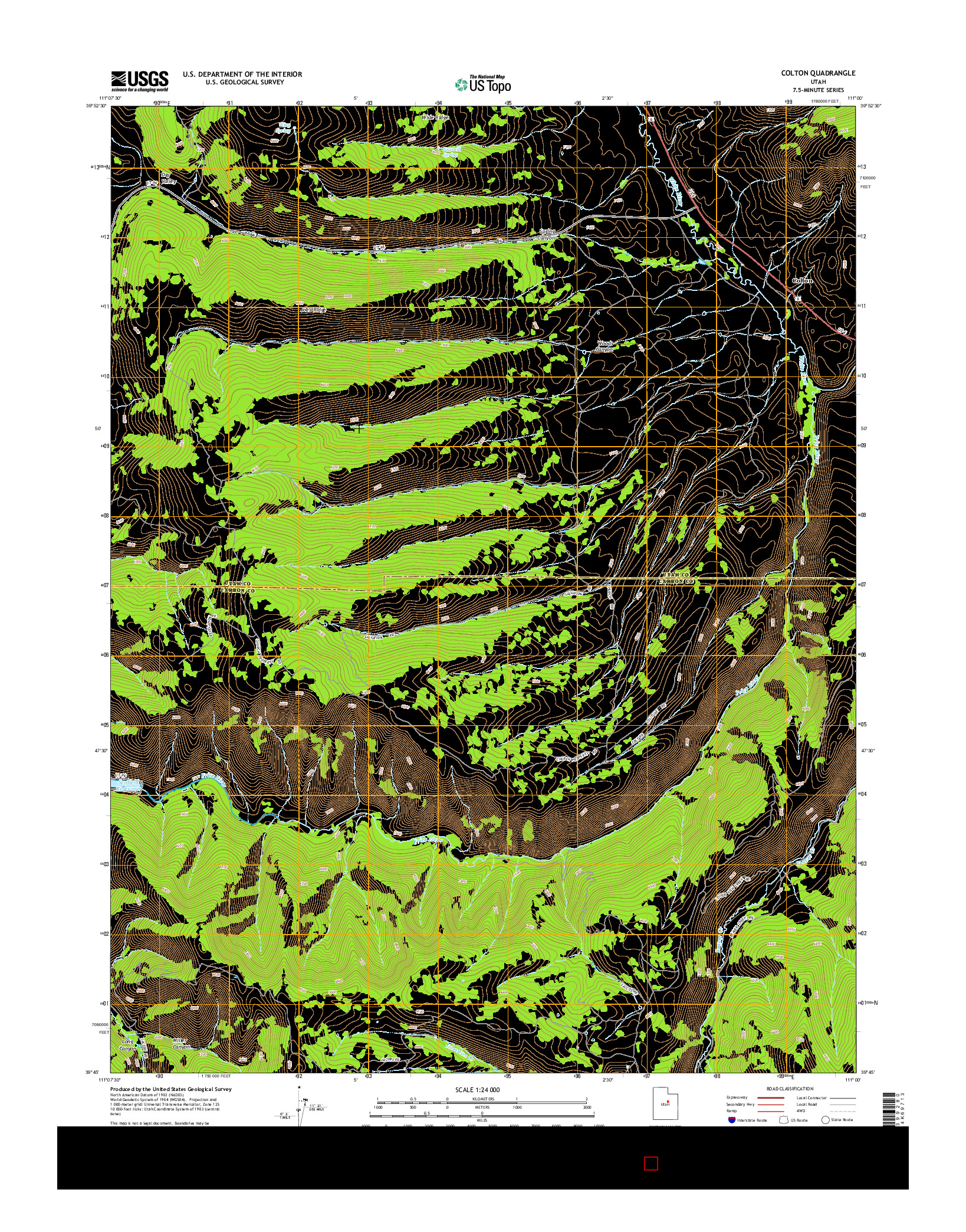 USGS US TOPO 7.5-MINUTE MAP FOR COLTON, UT 2014