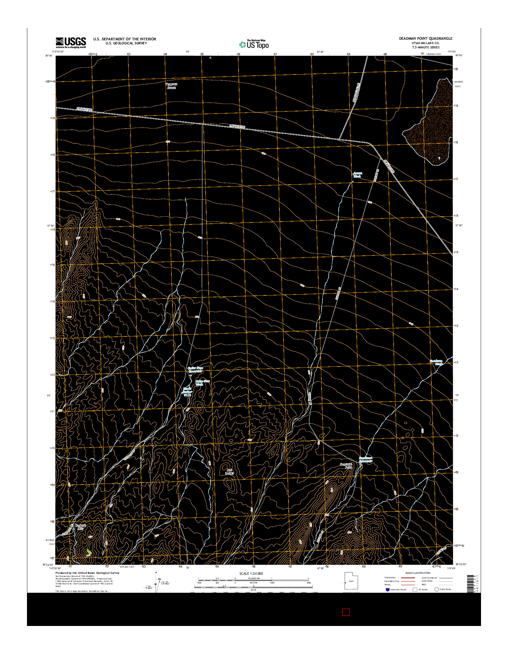 USGS US TOPO 7.5-MINUTE MAP FOR DEADMAN POINT, UT 2014