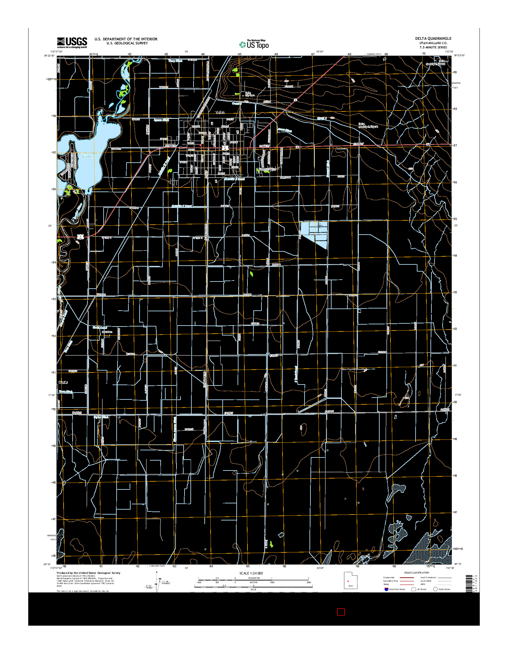 USGS US TOPO 7.5-MINUTE MAP FOR DELTA, UT 2014