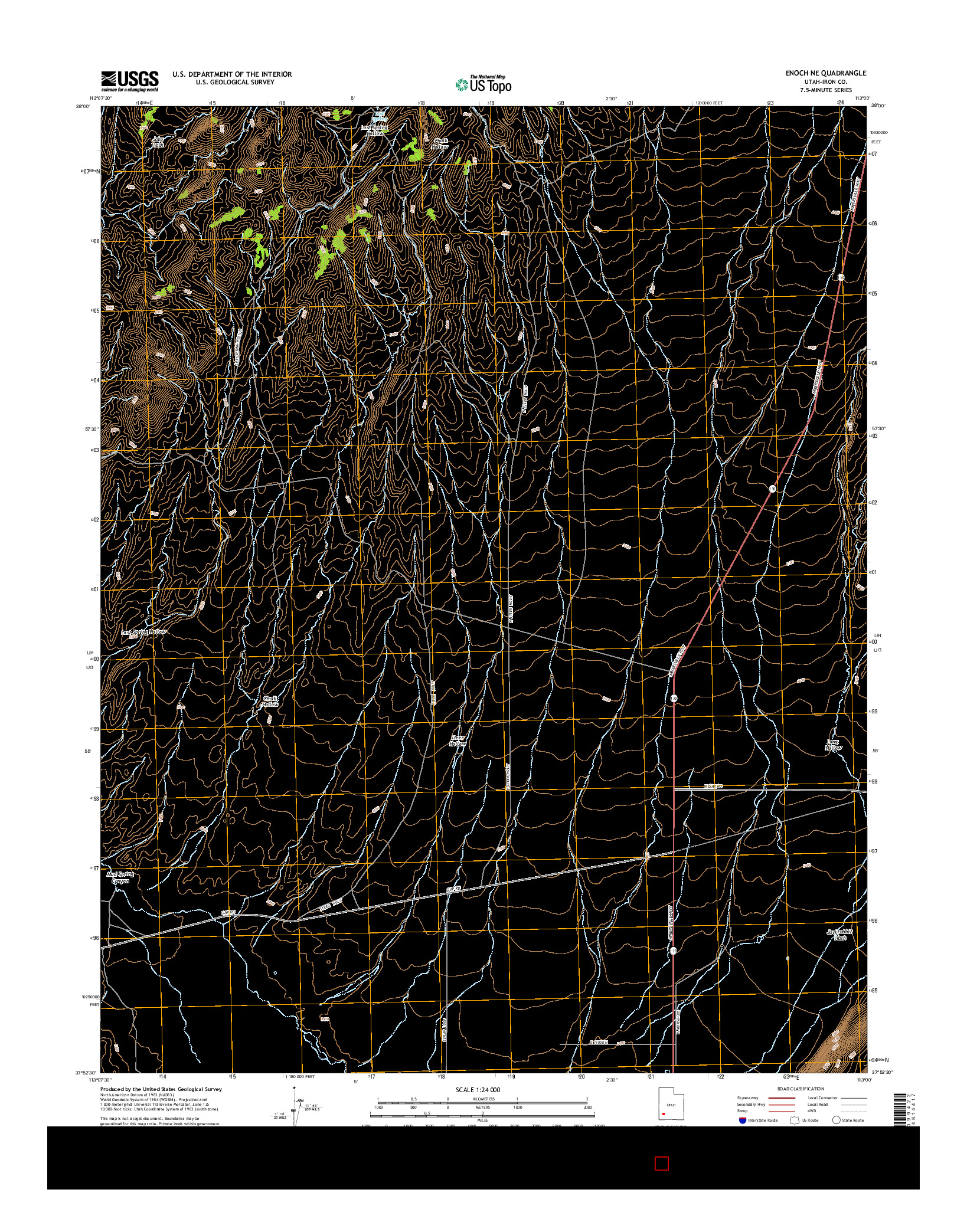 USGS US TOPO 7.5-MINUTE MAP FOR ENOCH NE, UT 2014