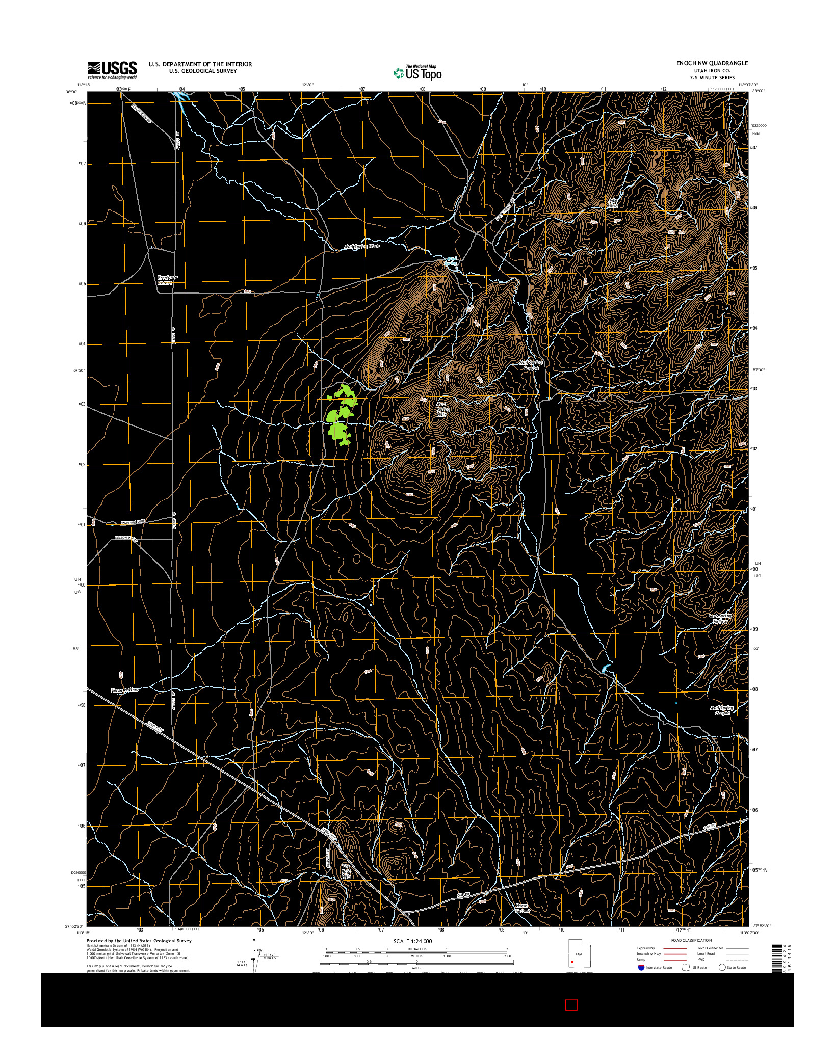 USGS US TOPO 7.5-MINUTE MAP FOR ENOCH NW, UT 2014