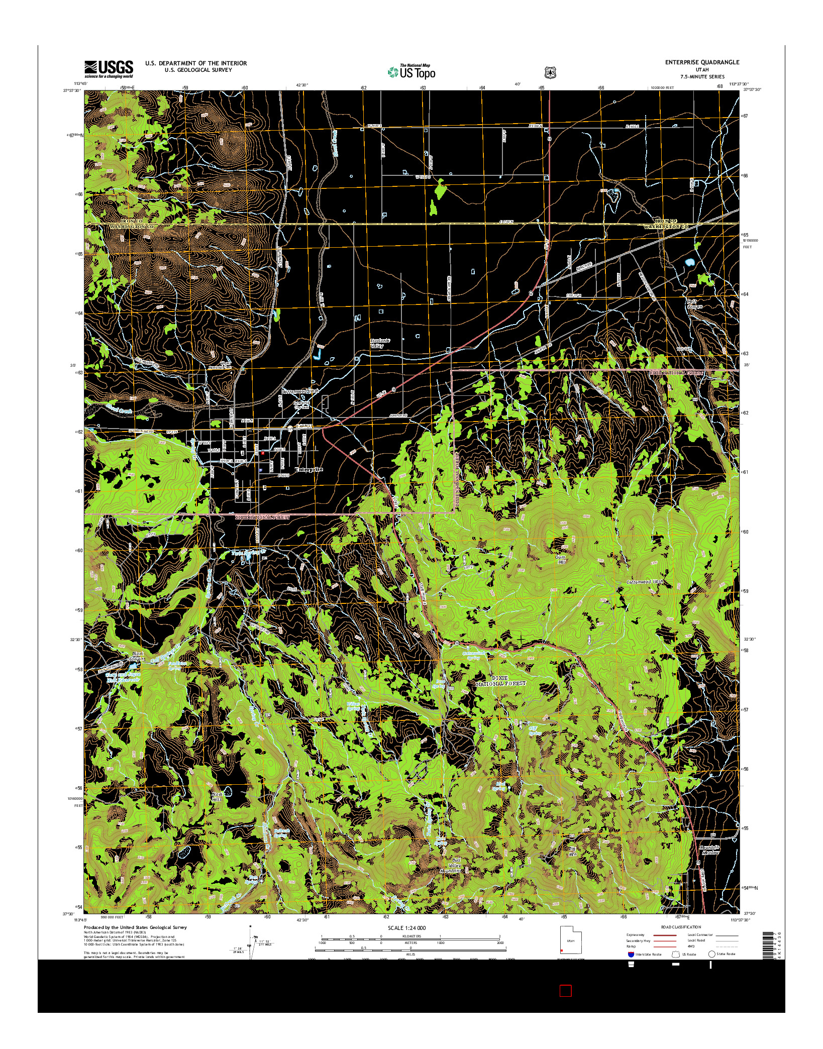 USGS US TOPO 7.5-MINUTE MAP FOR ENTERPRISE, UT 2014
