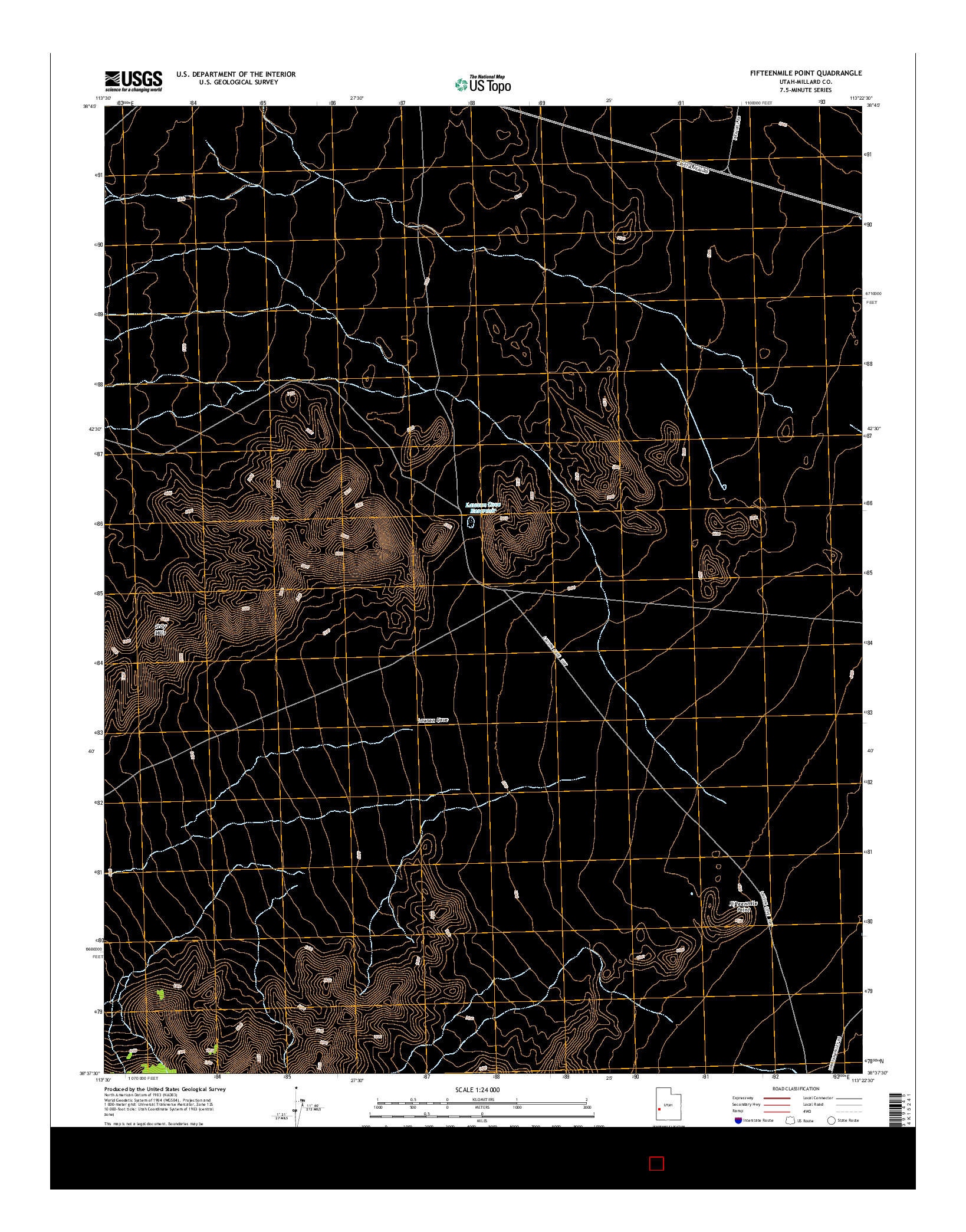 USGS US TOPO 7.5-MINUTE MAP FOR FIFTEENMILE POINT, UT 2014