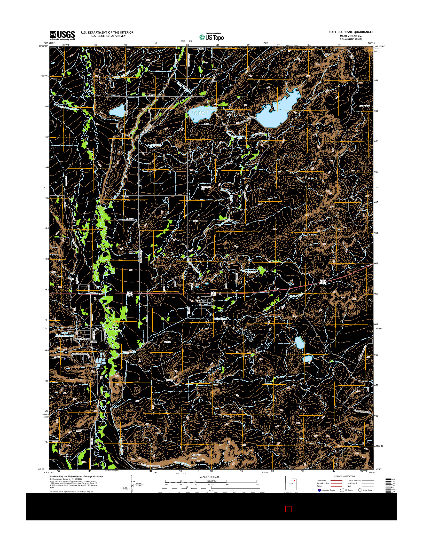 USGS US TOPO 7.5-MINUTE MAP FOR FORT DUCHESNE, UT 2014
