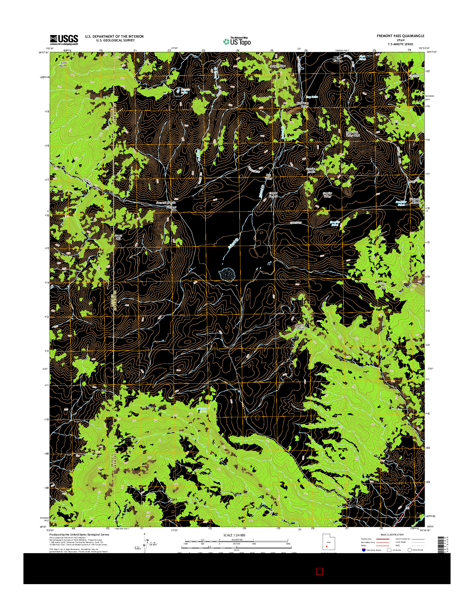 USGS US TOPO 7.5-MINUTE MAP FOR FREMONT PASS, UT 2014
