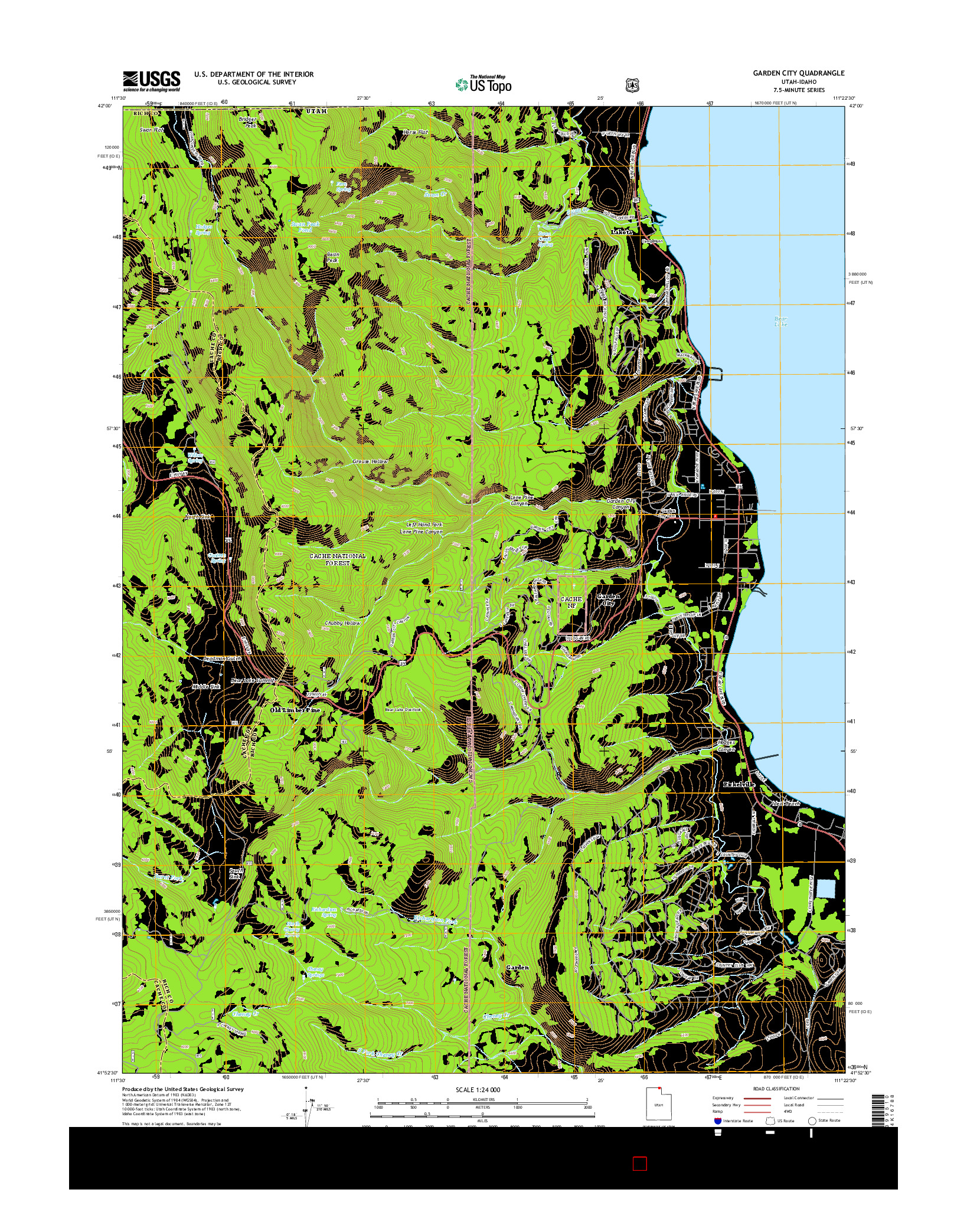 USGS US TOPO 7.5-MINUTE MAP FOR GARDEN CITY, UT-ID 2014