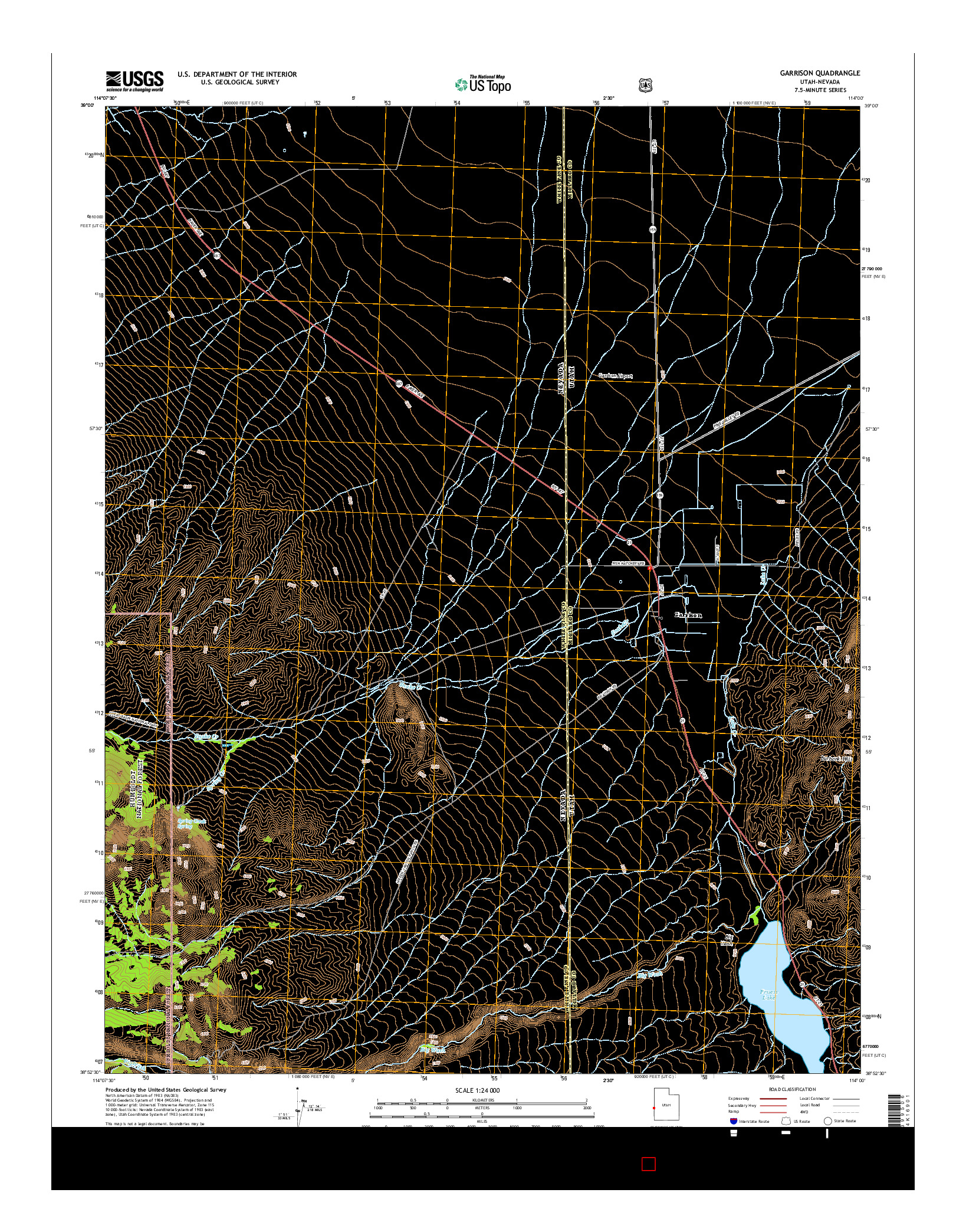 USGS US TOPO 7.5-MINUTE MAP FOR GARRISON, UT-NV 2014