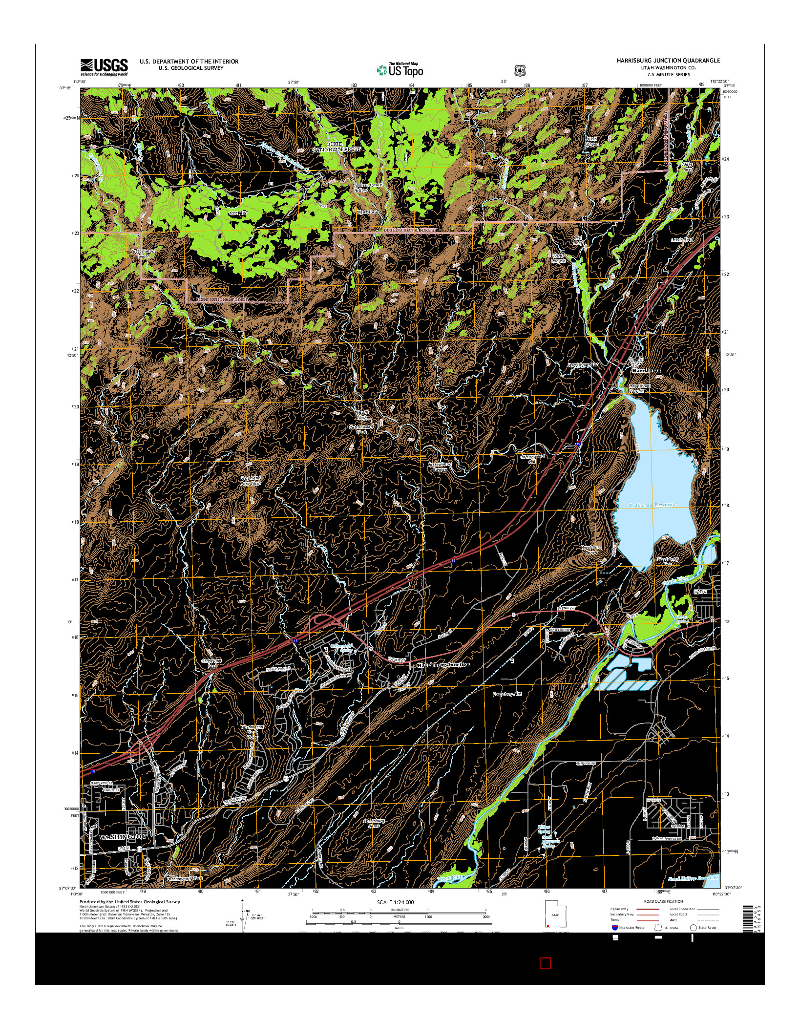 USGS US TOPO 7.5-MINUTE MAP FOR HARRISBURG JUNCTION, UT 2014