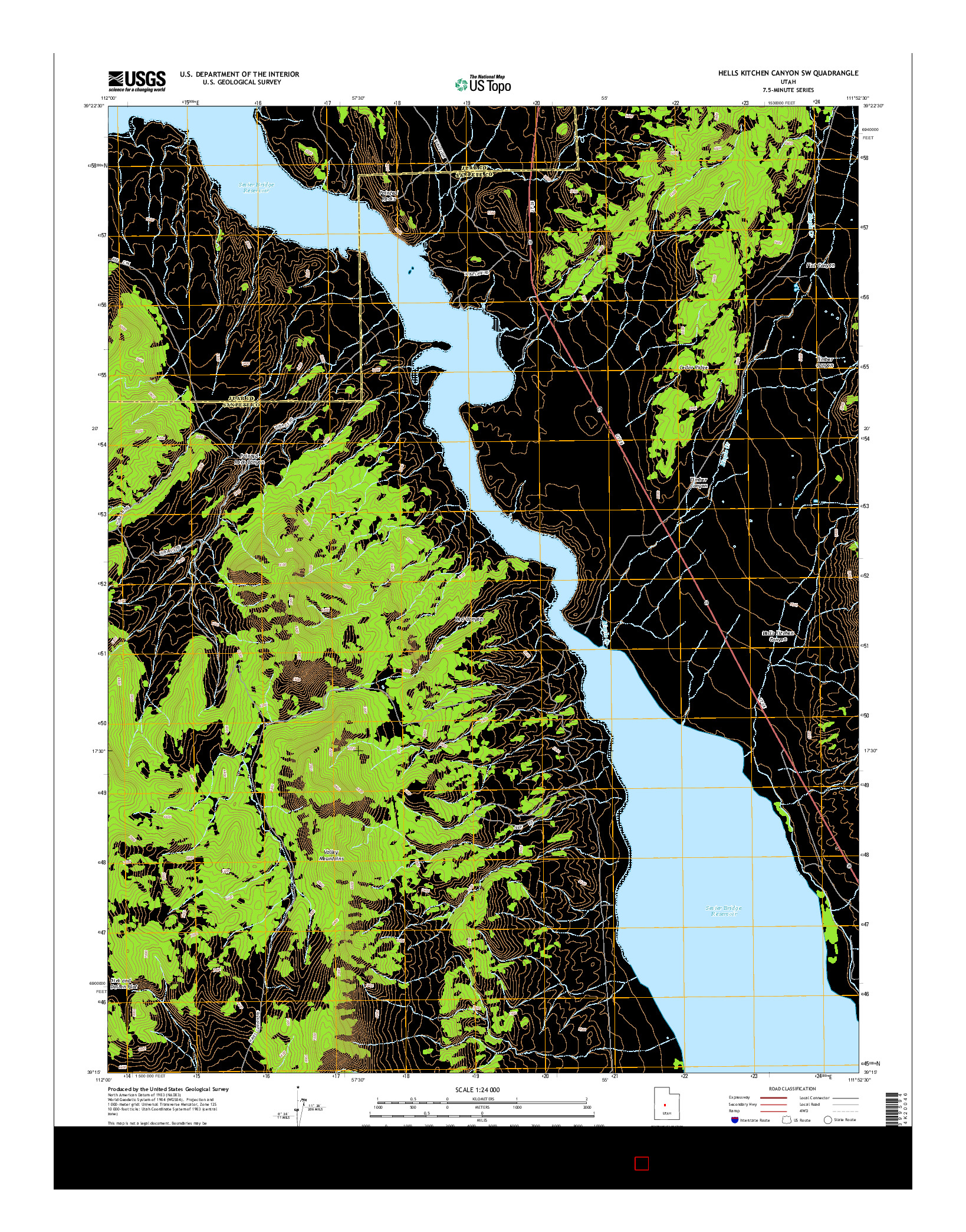 USGS US TOPO 7.5-MINUTE MAP FOR HELLS KITCHEN CANYON SW, UT 2014