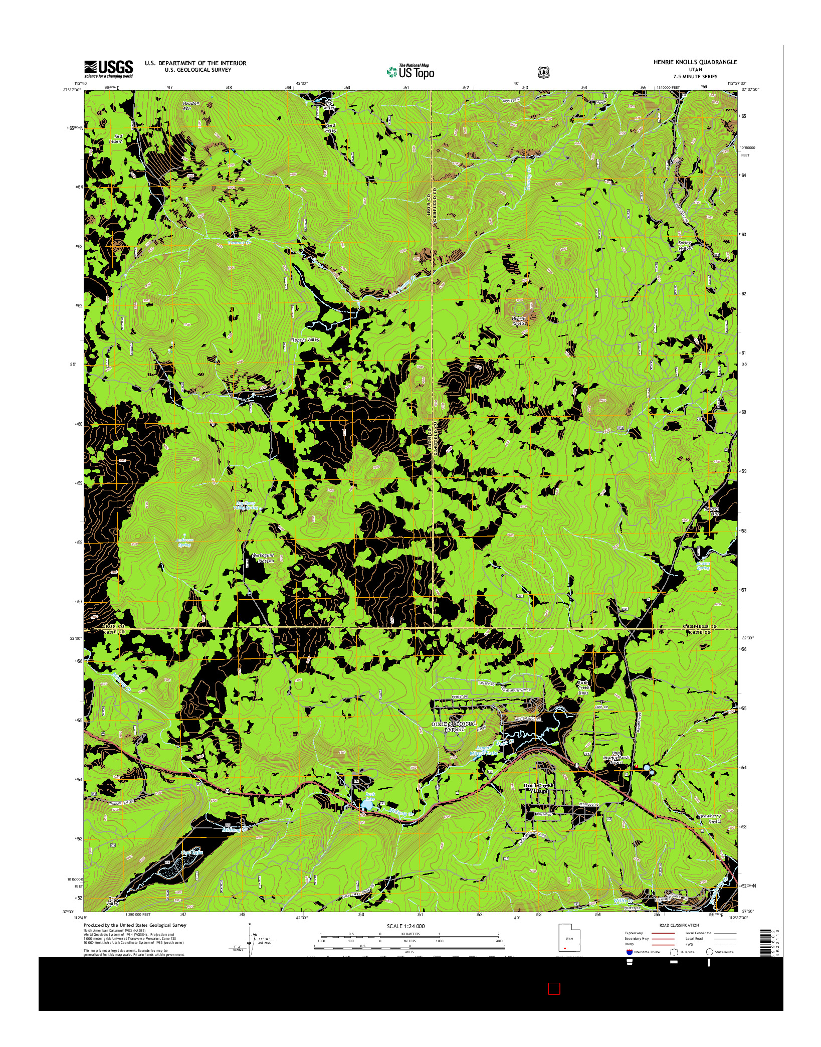 USGS US TOPO 7.5-MINUTE MAP FOR HENRIE KNOLLS, UT 2014