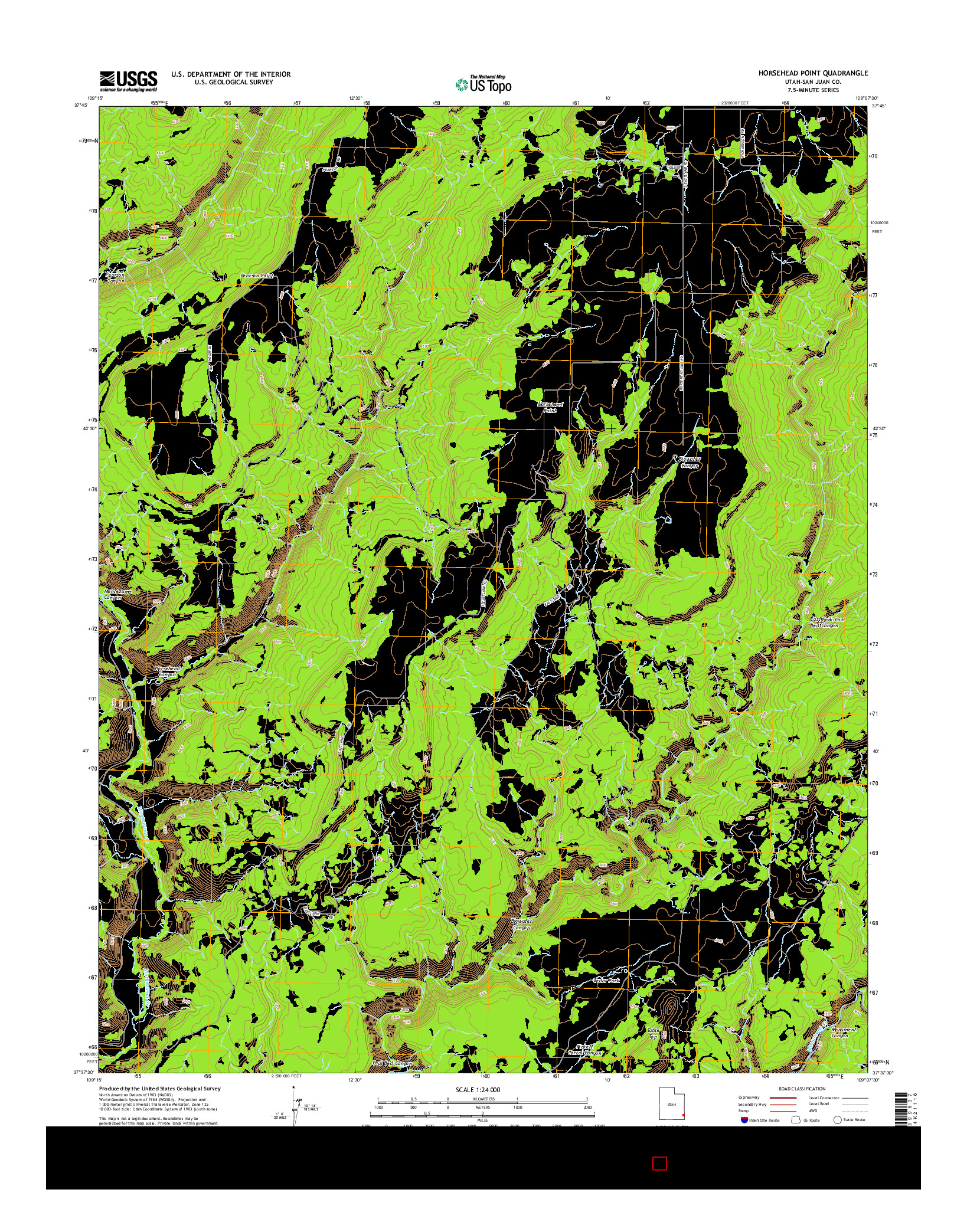 USGS US TOPO 7.5-MINUTE MAP FOR HORSEHEAD POINT, UT 2014
