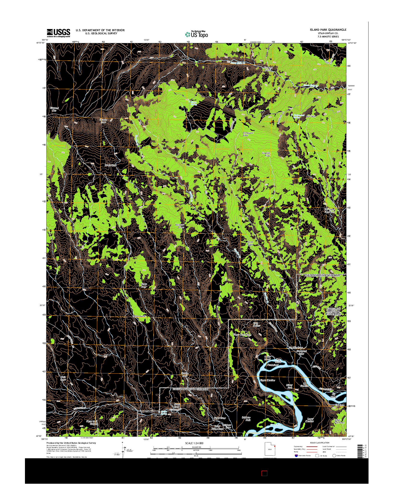 USGS US TOPO 7.5-MINUTE MAP FOR ISLAND PARK, UT 2014