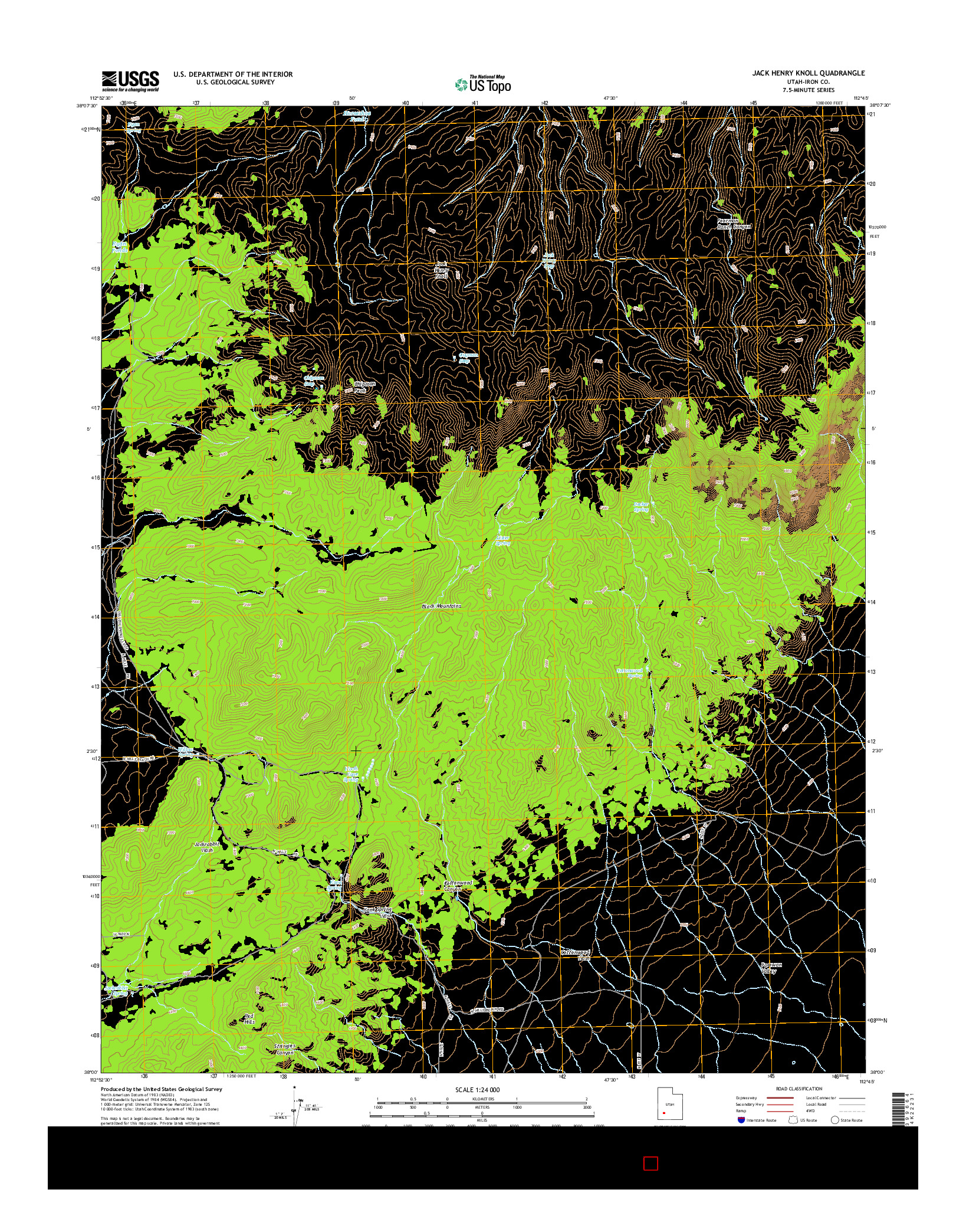 USGS US TOPO 7.5-MINUTE MAP FOR JACK HENRY KNOLL, UT 2014