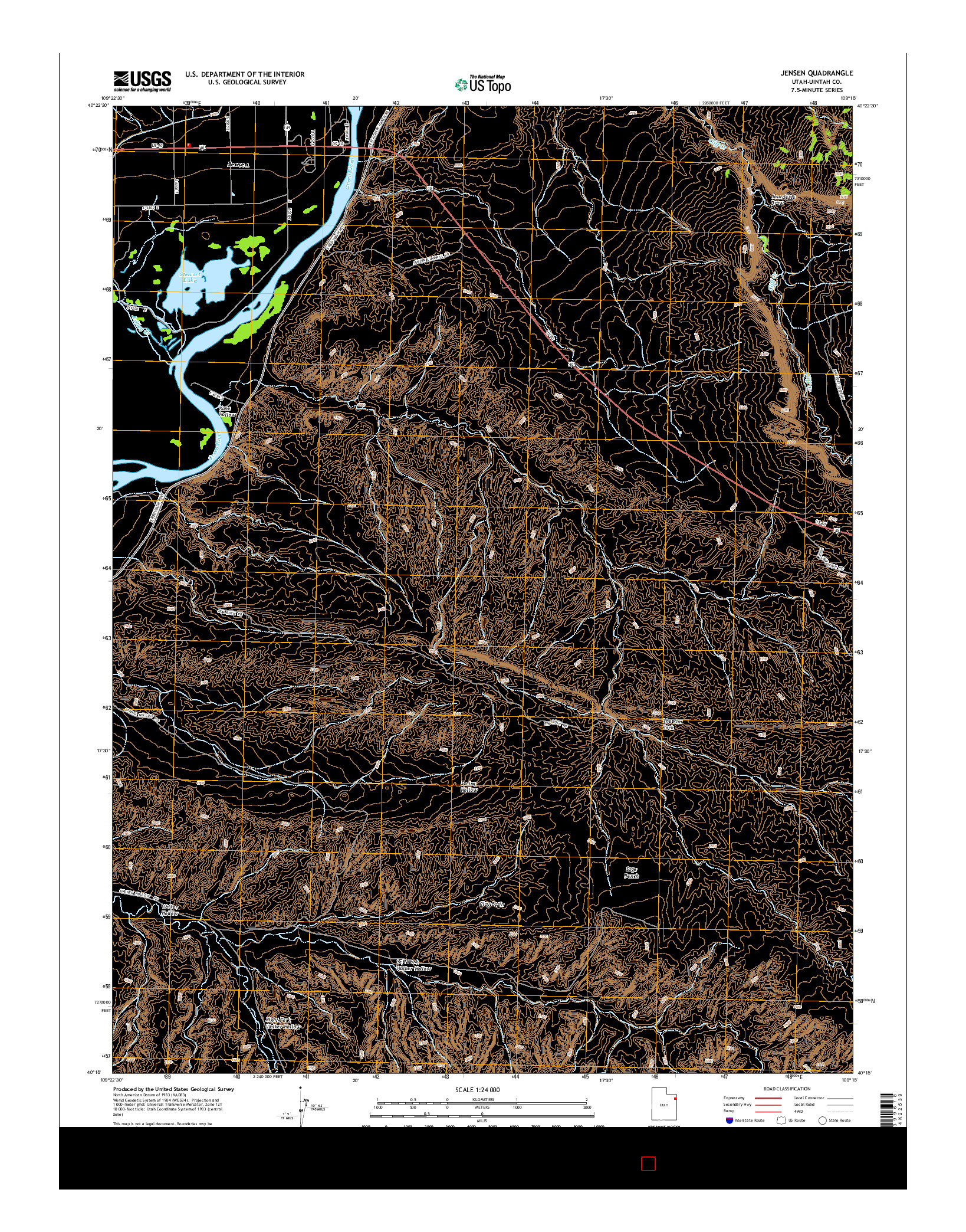 USGS US TOPO 7.5-MINUTE MAP FOR JENSEN, UT 2014