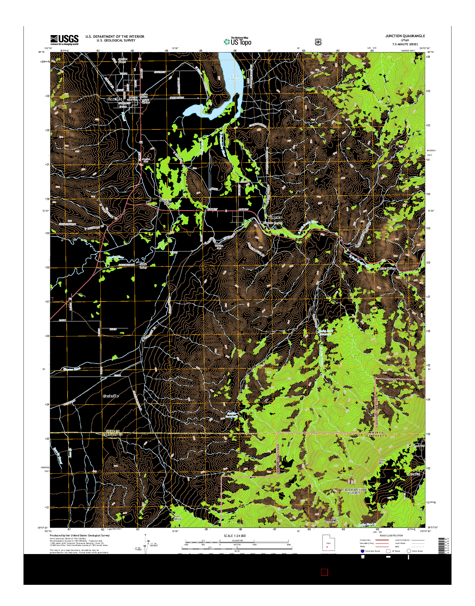 USGS US TOPO 7.5-MINUTE MAP FOR JUNCTION, UT 2014