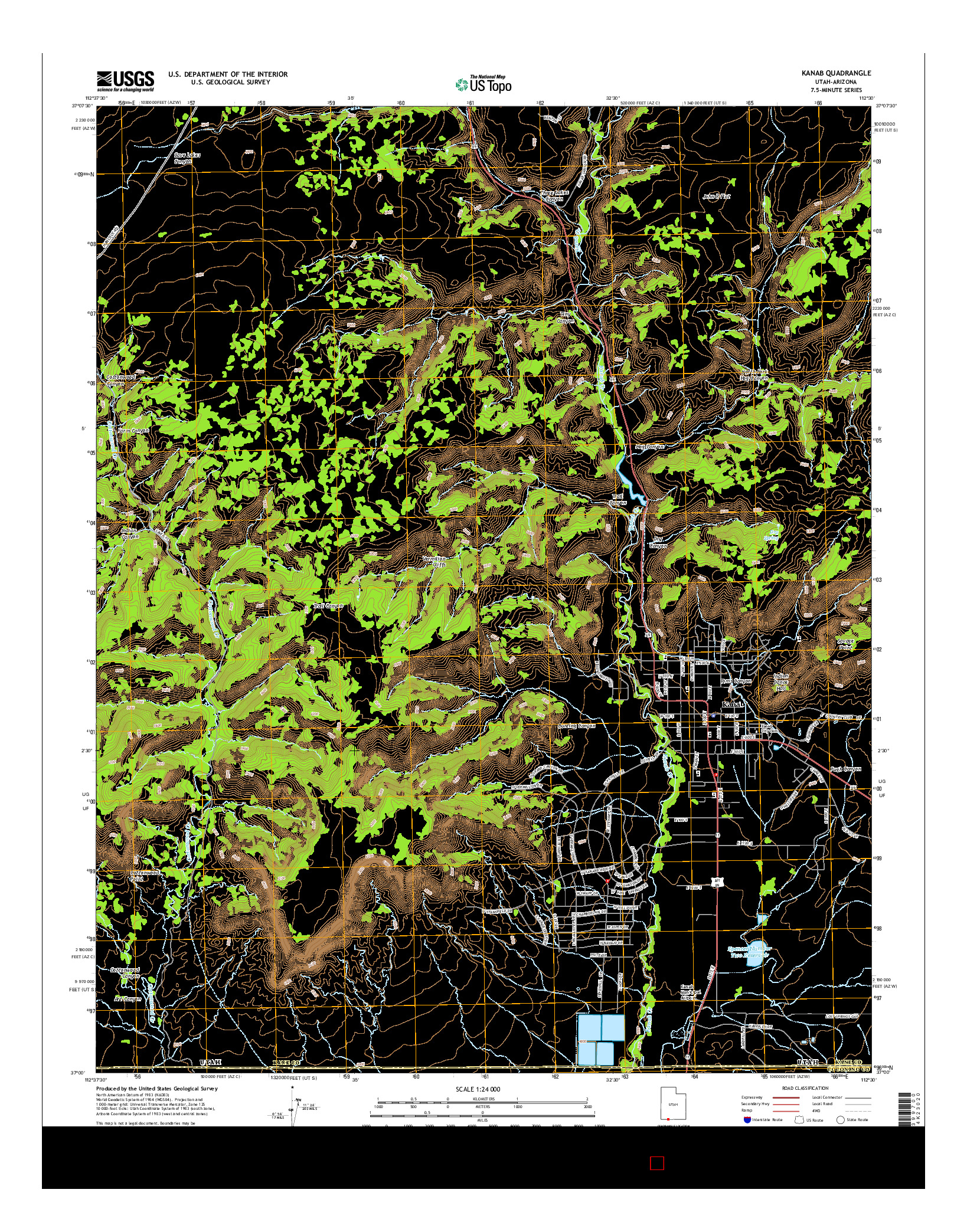 USGS US TOPO 7.5-MINUTE MAP FOR KANAB, UT-AZ 2014