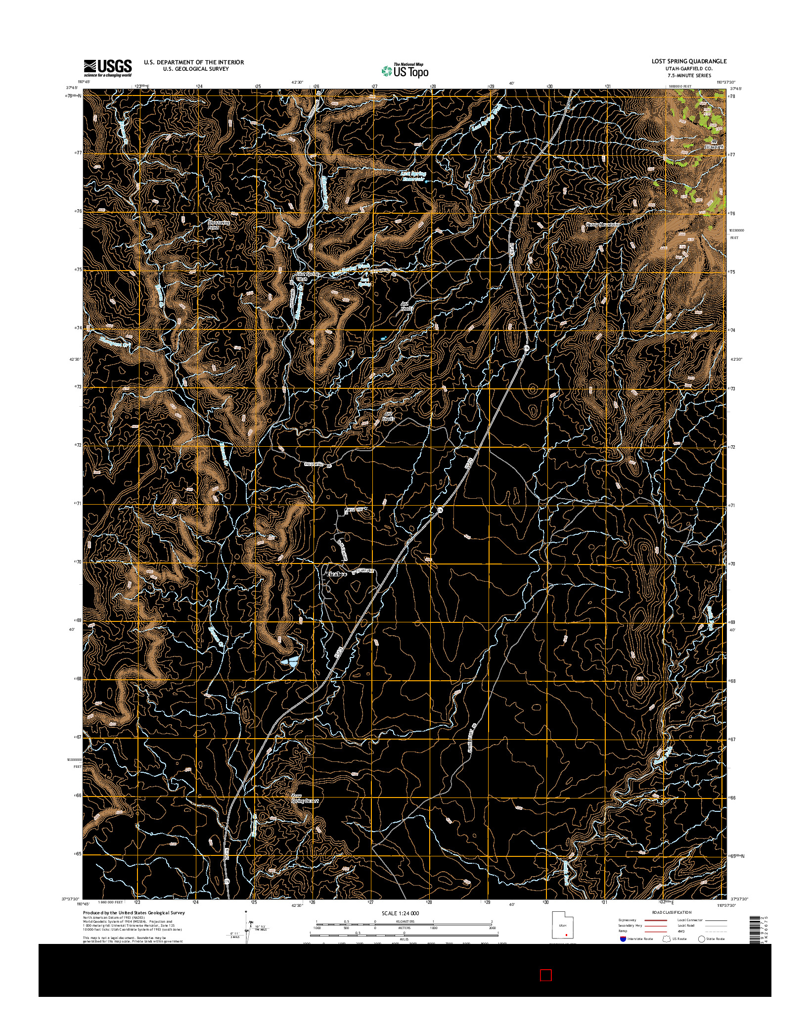 USGS US TOPO 7.5-MINUTE MAP FOR LOST SPRING, UT 2014
