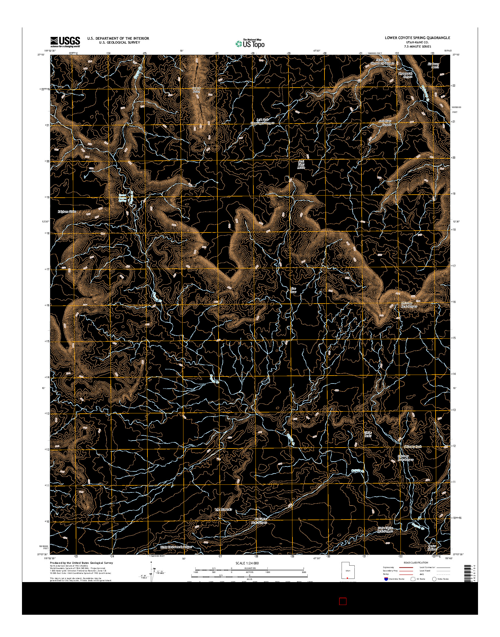 USGS US TOPO 7.5-MINUTE MAP FOR LOWER COYOTE SPRING, UT 2014