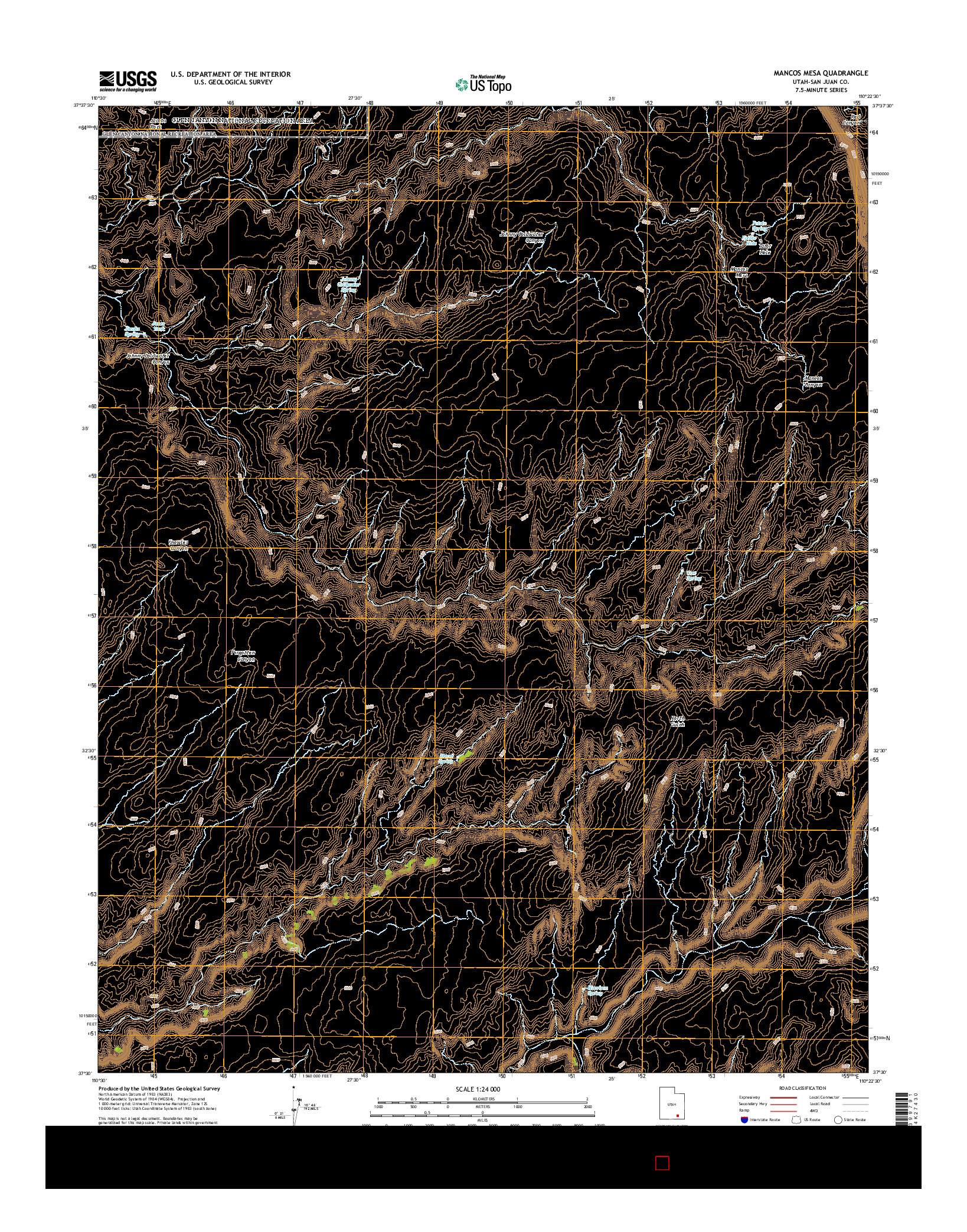 USGS US TOPO 7.5-MINUTE MAP FOR MANCOS MESA, UT 2014