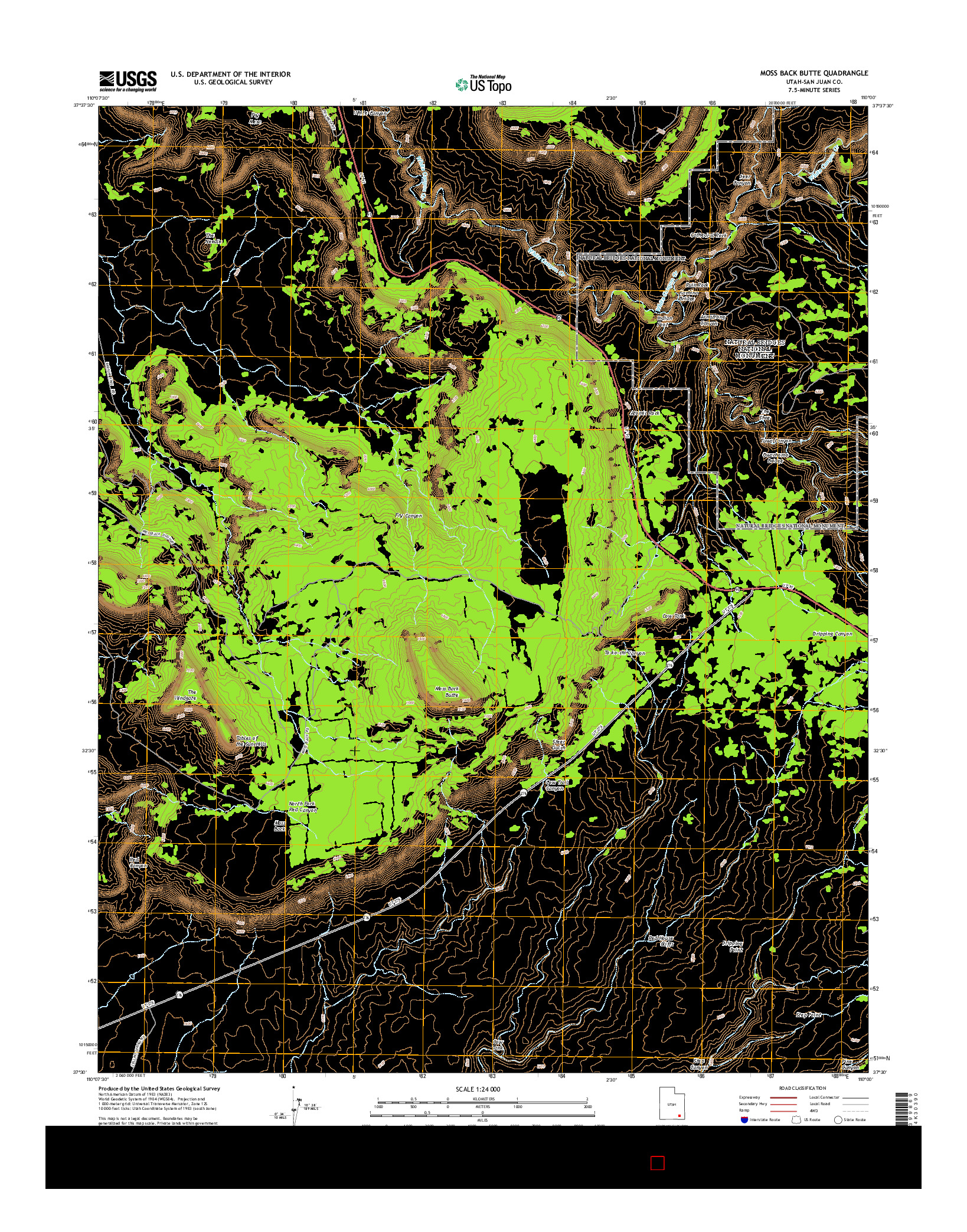 USGS US TOPO 7.5-MINUTE MAP FOR MOSS BACK BUTTE, UT 2014