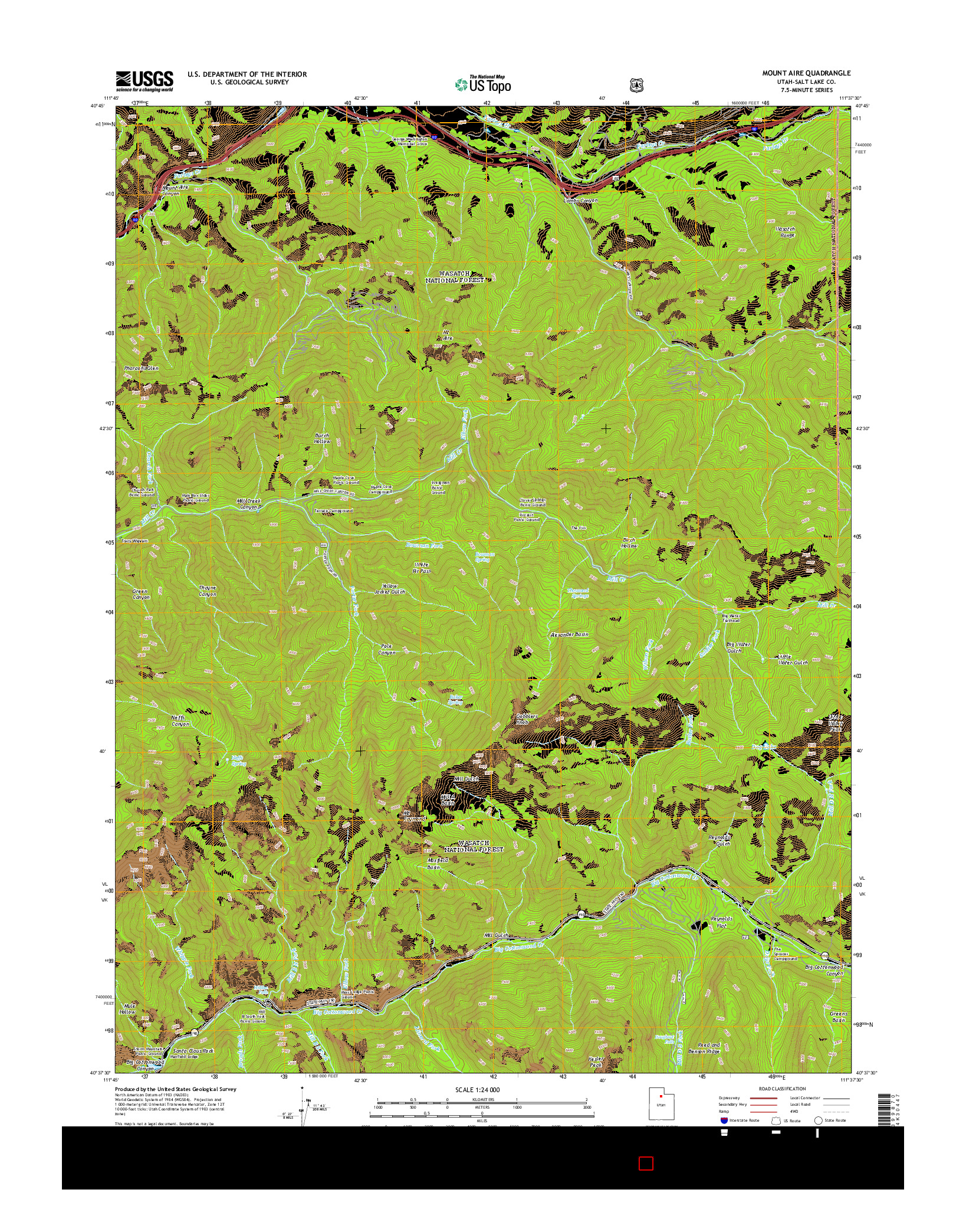 USGS US TOPO 7.5-MINUTE MAP FOR MOUNT AIRE, UT 2014