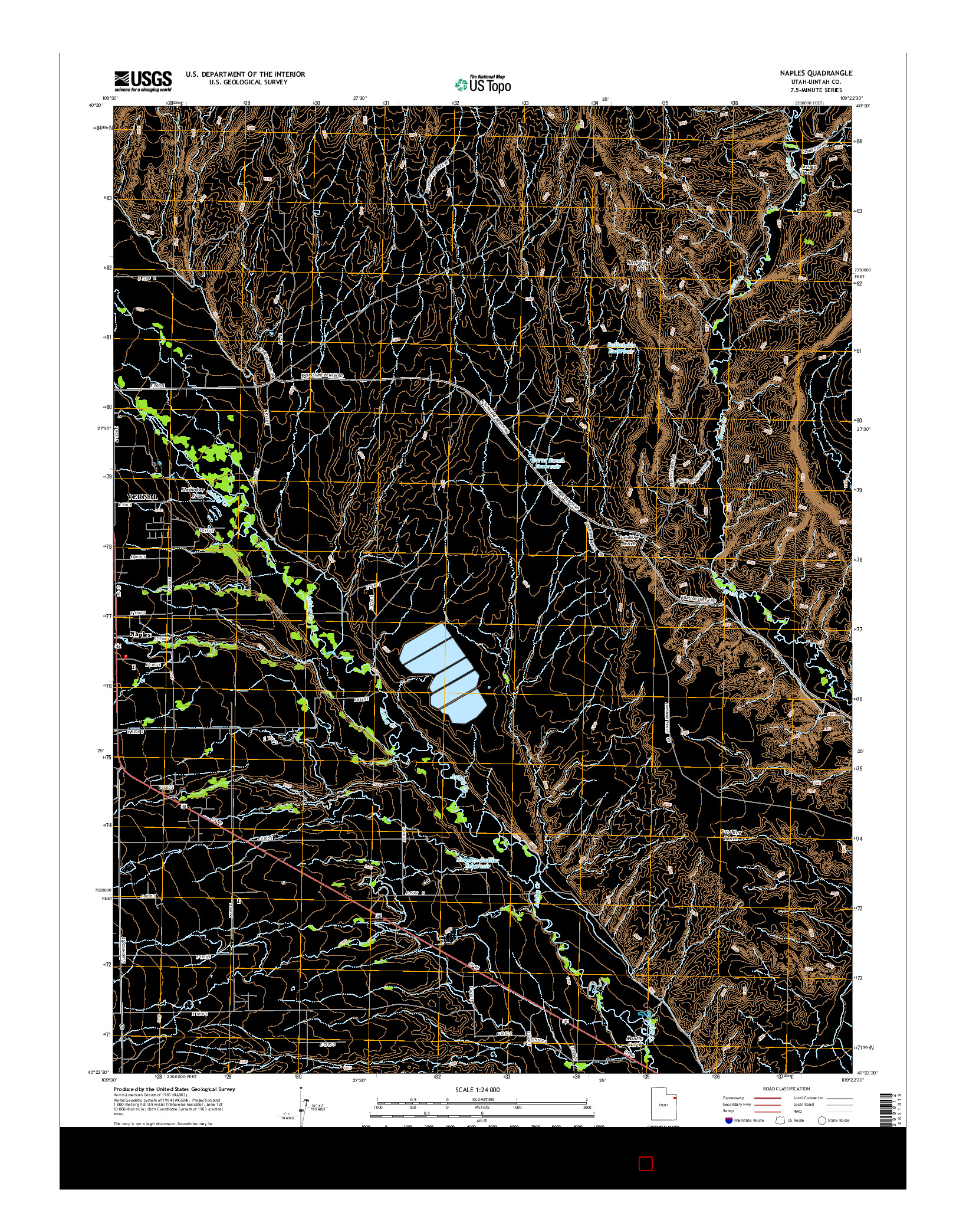 USGS US TOPO 7.5-MINUTE MAP FOR NAPLES, UT 2014
