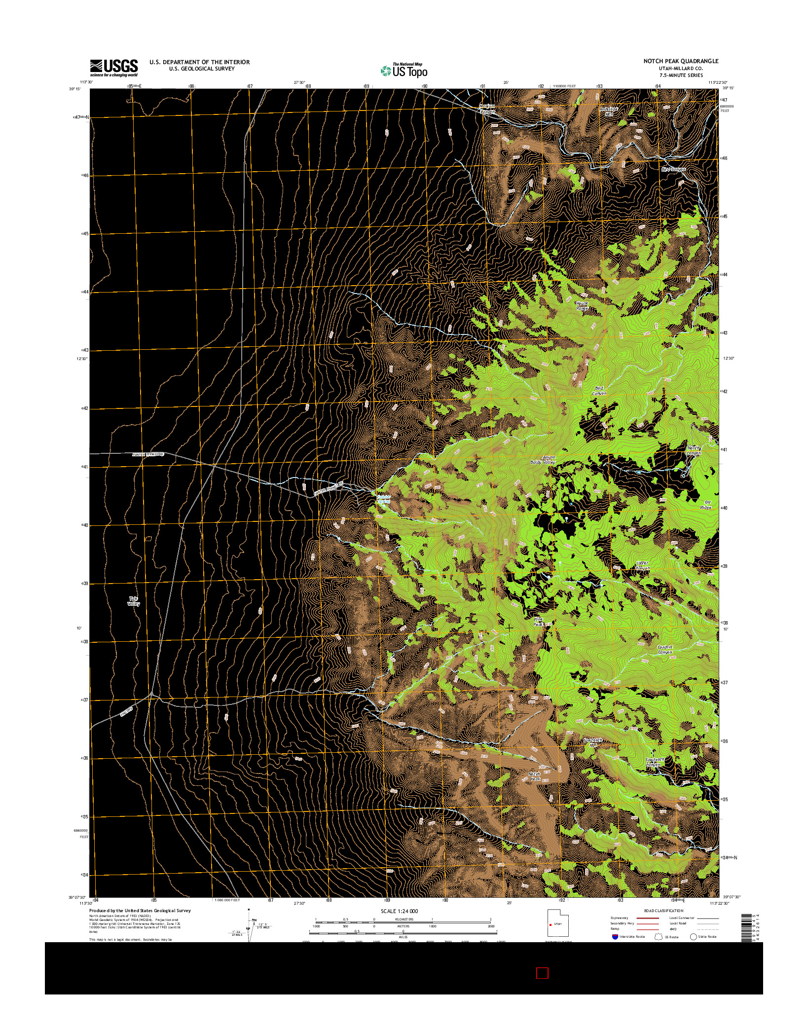 USGS US TOPO 7.5-MINUTE MAP FOR NOTCH PEAK, UT 2014