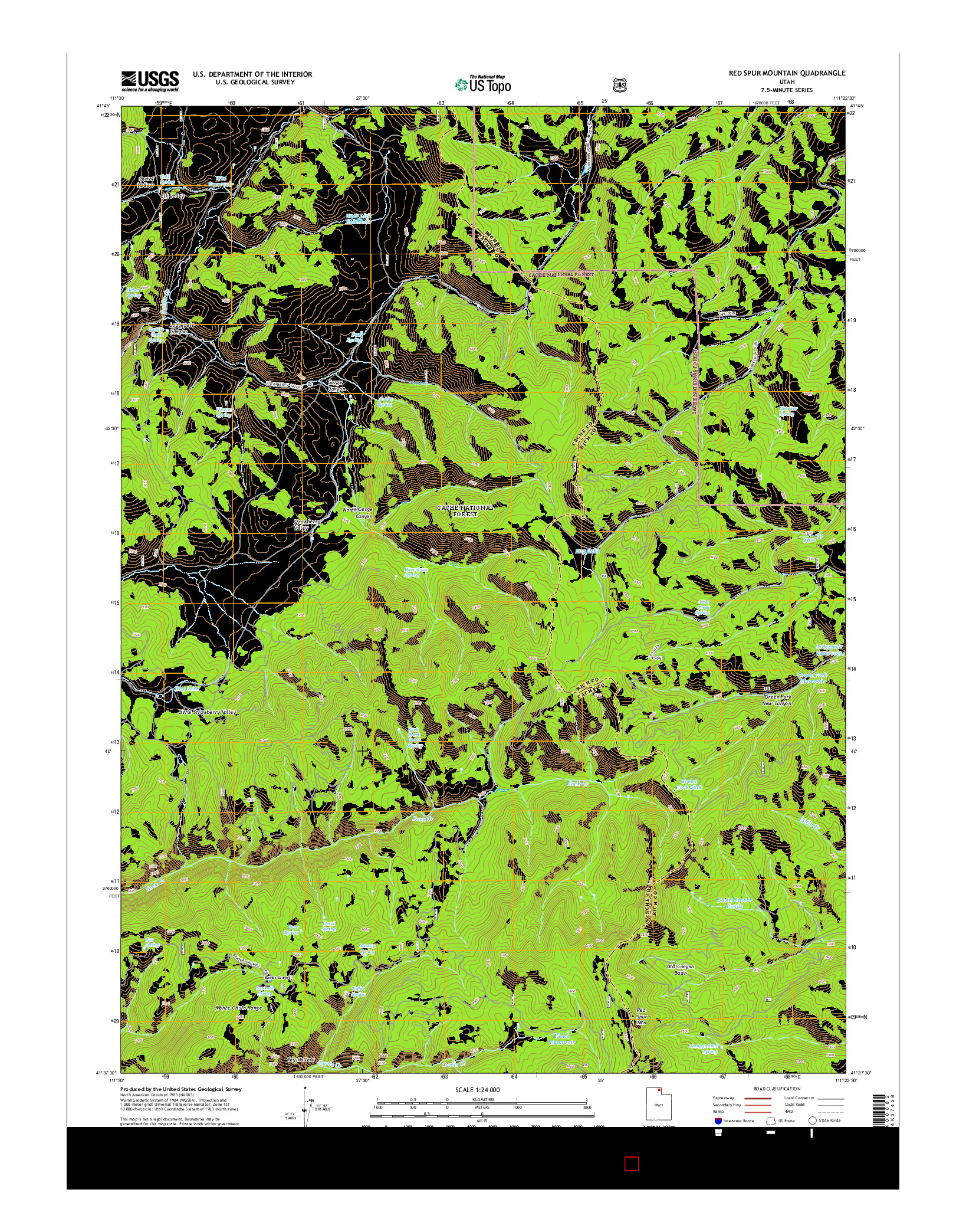 USGS US TOPO 7.5-MINUTE MAP FOR RED SPUR MOUNTAIN, UT 2014
