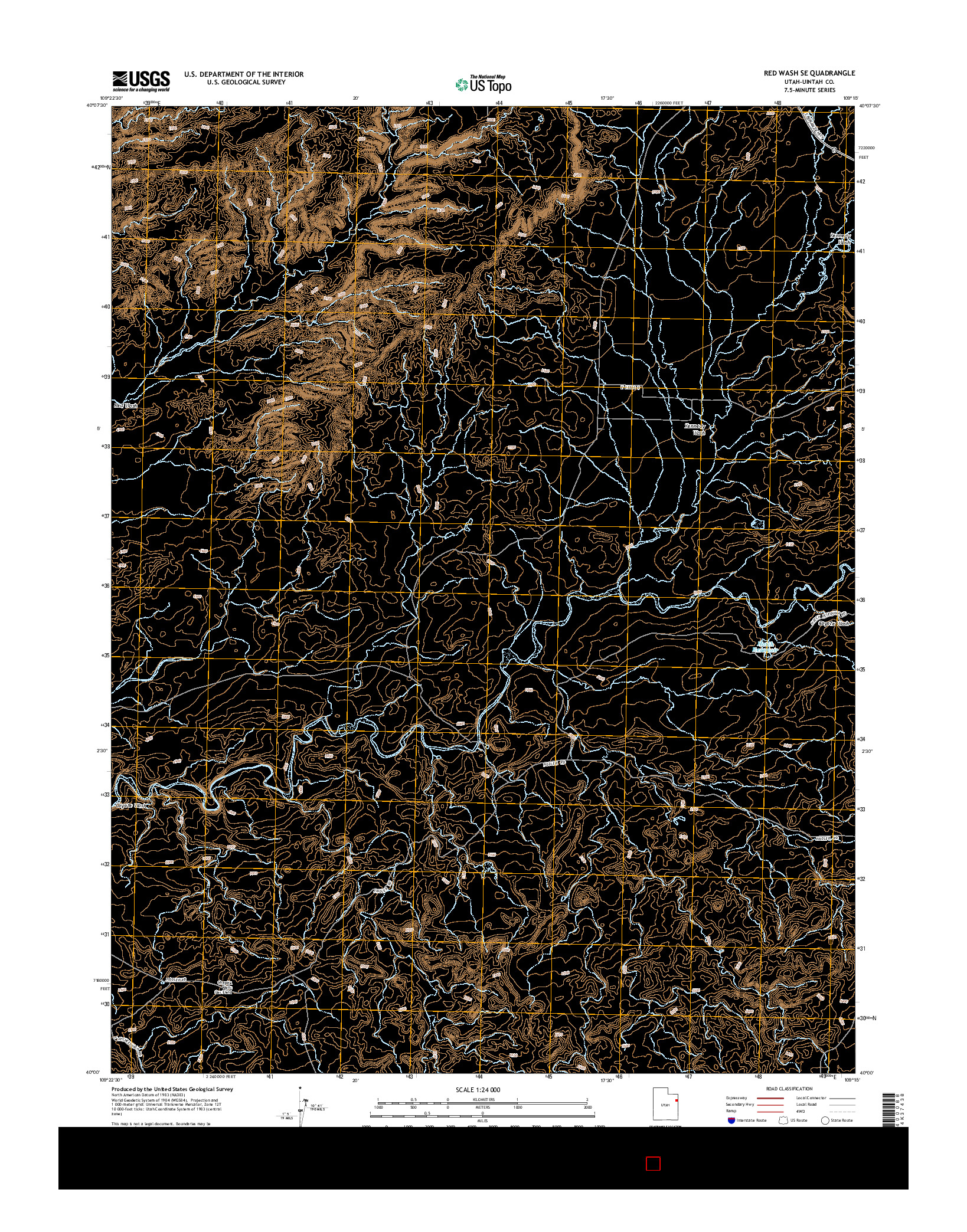 USGS US TOPO 7.5-MINUTE MAP FOR RED WASH SE, UT 2014