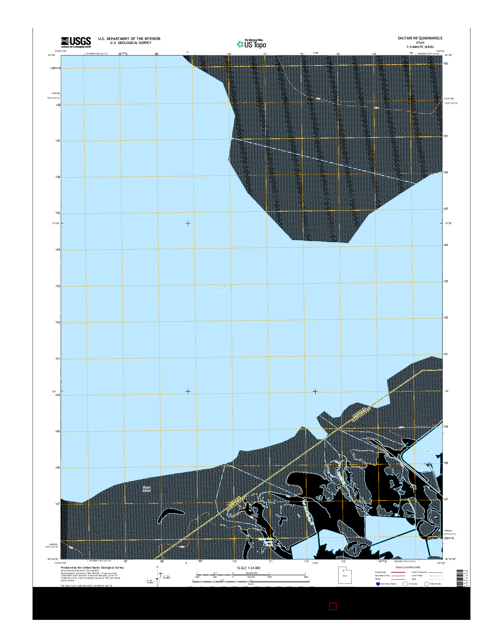 USGS US TOPO 7.5-MINUTE MAP FOR SALTAIR NE, UT 2014