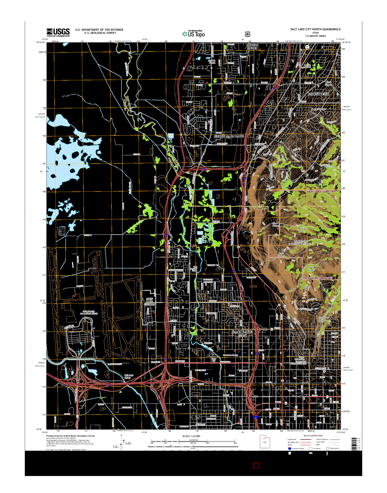 USGS US TOPO 7.5-MINUTE MAP FOR SALT LAKE CITY NORTH, UT 2014