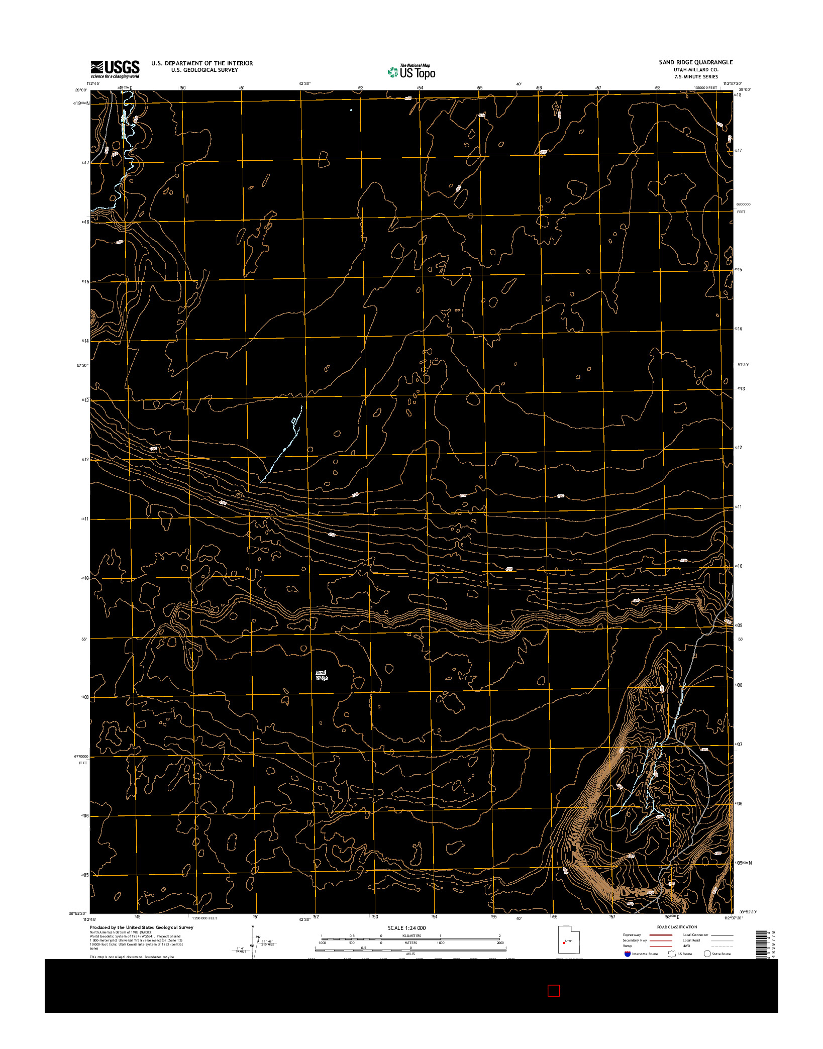 USGS US TOPO 7.5-MINUTE MAP FOR SAND RIDGE, UT 2014