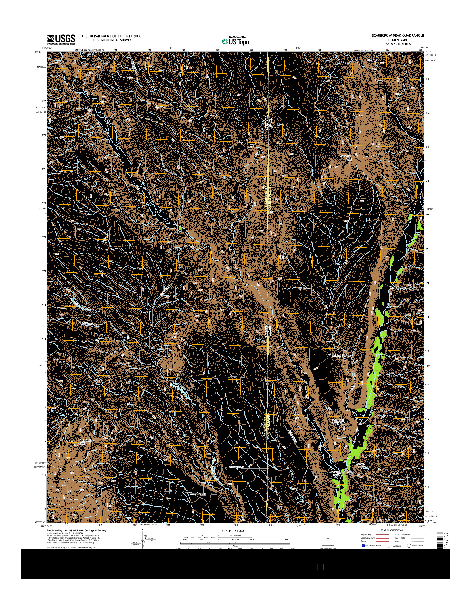 USGS US TOPO 7.5-MINUTE MAP FOR SCARECROW PEAK, UT-NV 2014