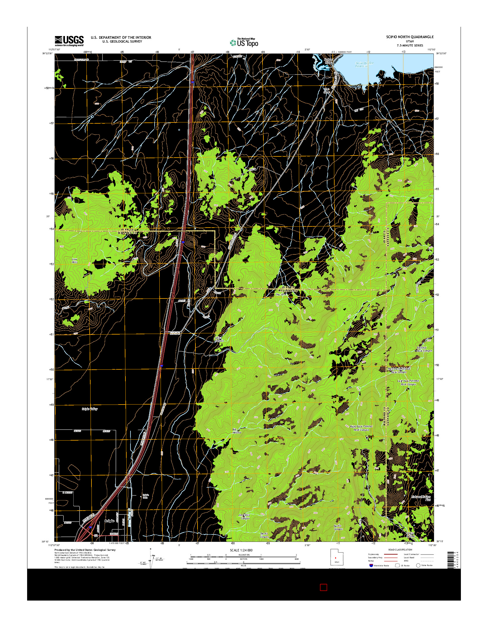 USGS US TOPO 7.5-MINUTE MAP FOR SCIPIO NORTH, UT 2014