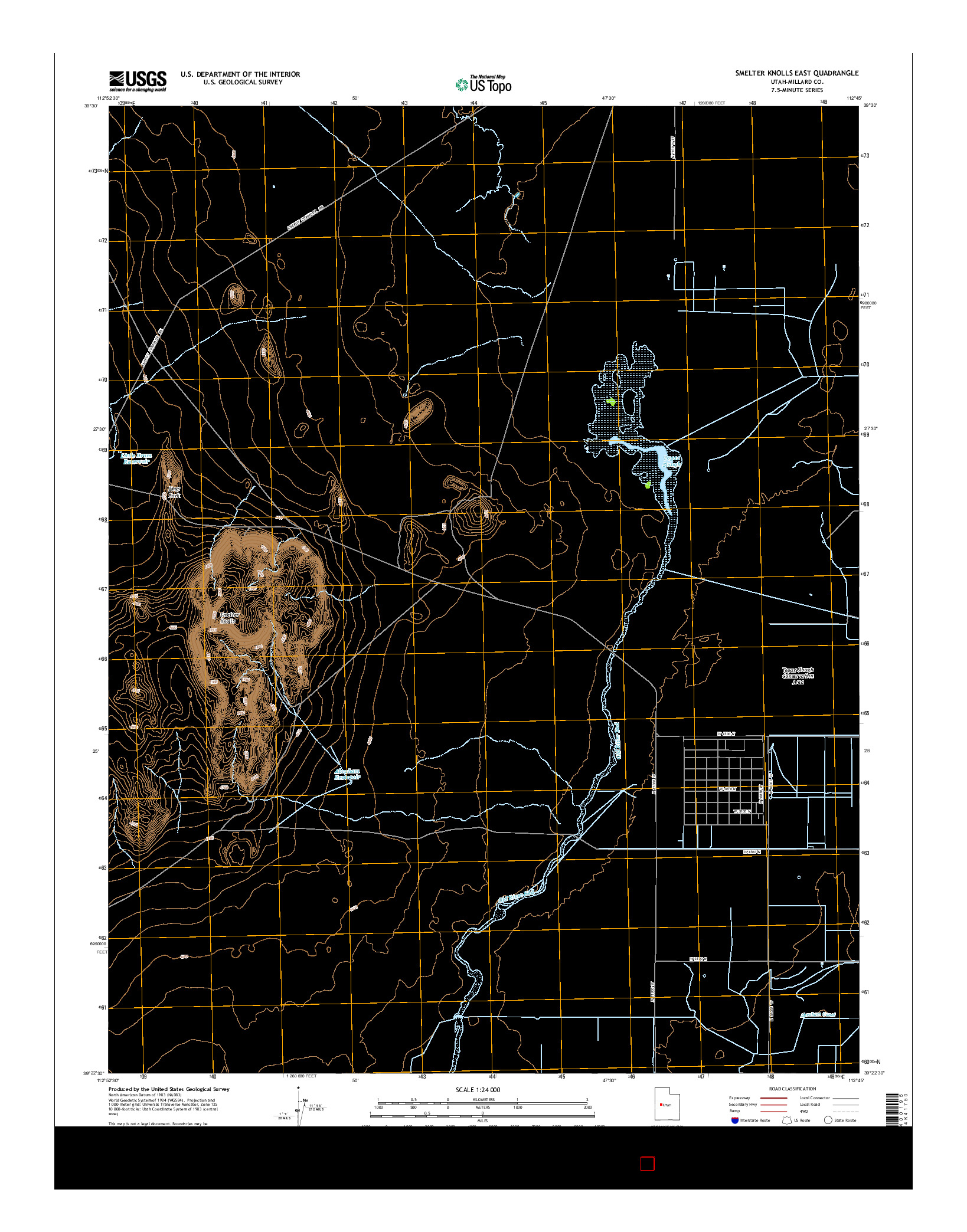 USGS US TOPO 7.5-MINUTE MAP FOR SMELTER KNOLLS EAST, UT 2014