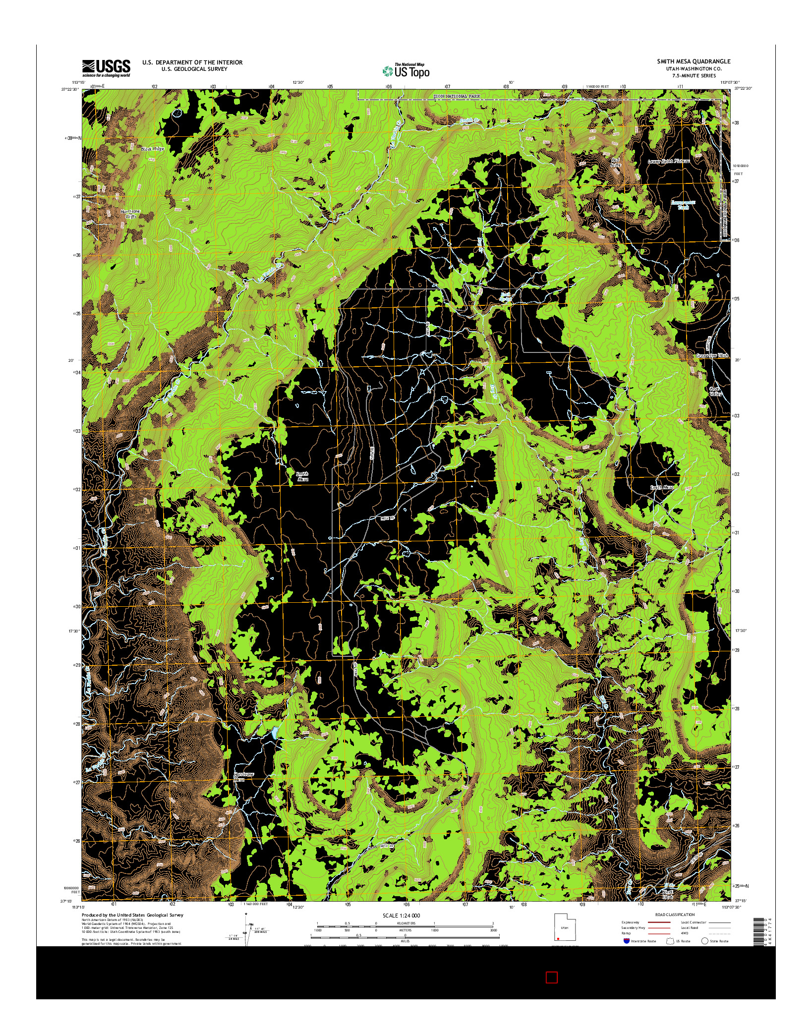 USGS US TOPO 7.5-MINUTE MAP FOR SMITH MESA, UT 2014