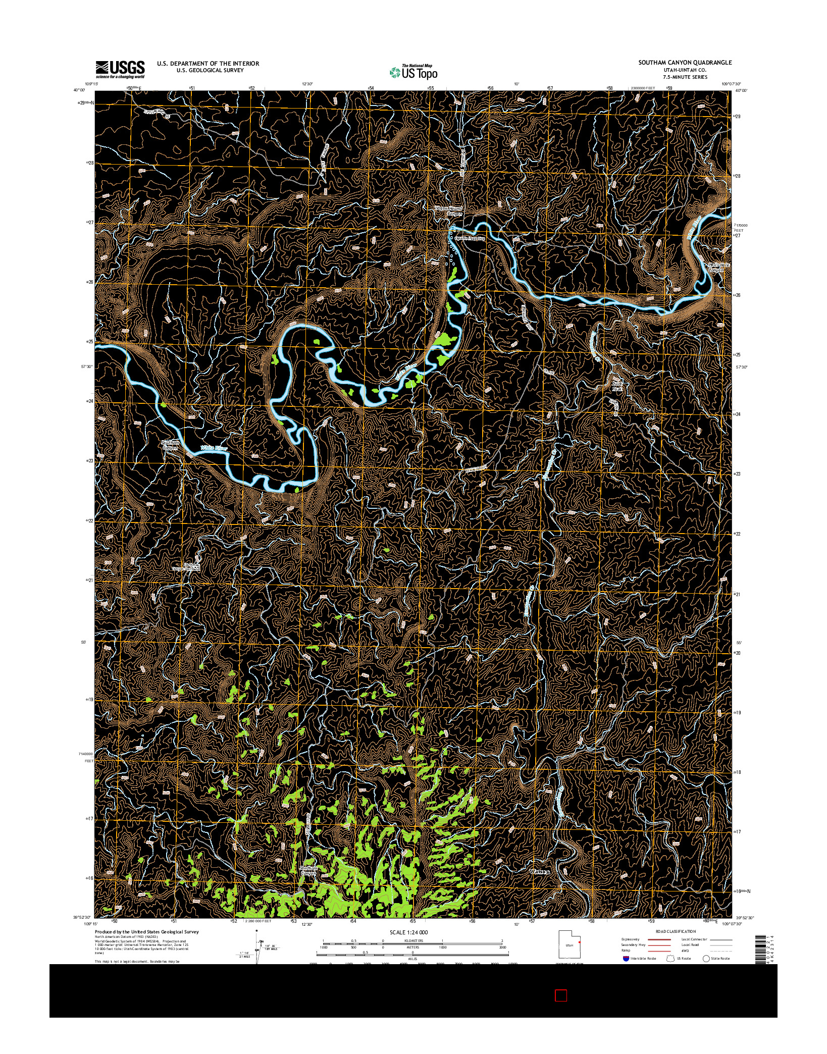 USGS US TOPO 7.5-MINUTE MAP FOR SOUTHAM CANYON, UT 2014