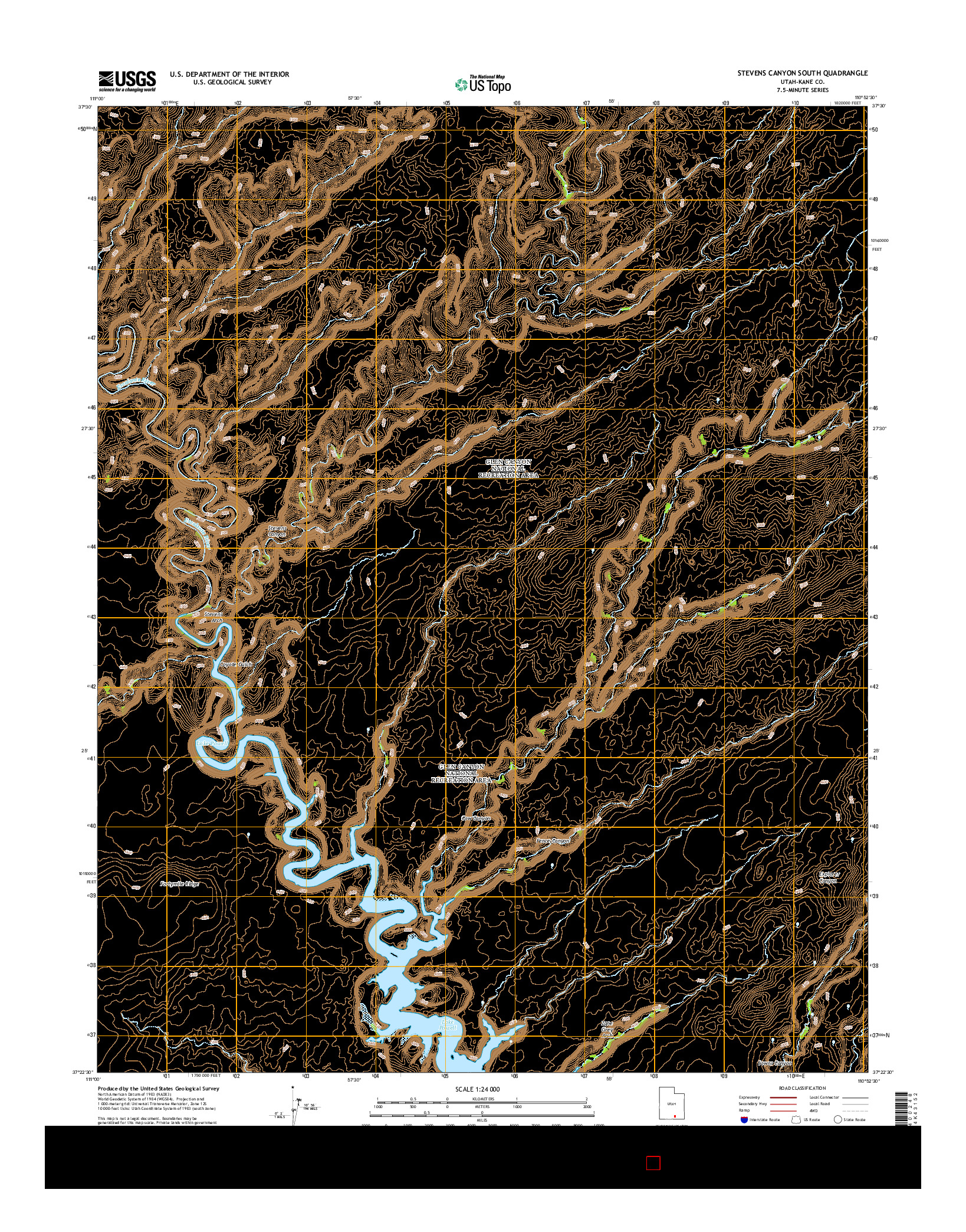 USGS US TOPO 7.5-MINUTE MAP FOR STEVENS CANYON SOUTH, UT 2014