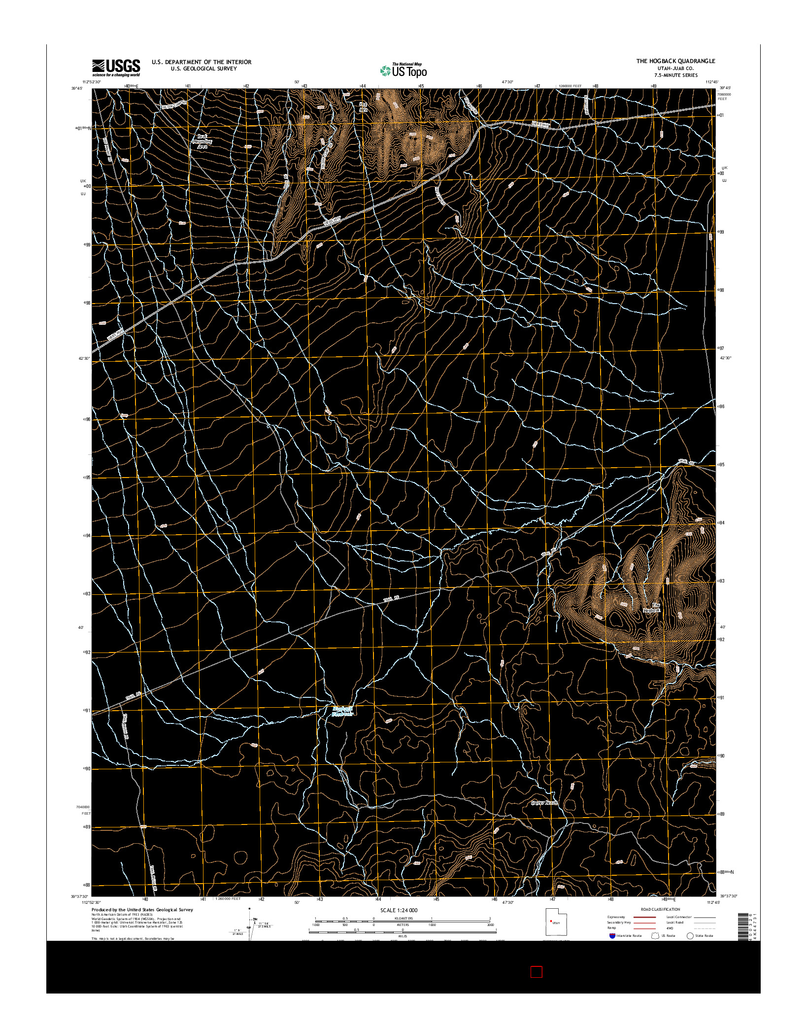 USGS US TOPO 7.5-MINUTE MAP FOR THE HOGBACK, UT 2014