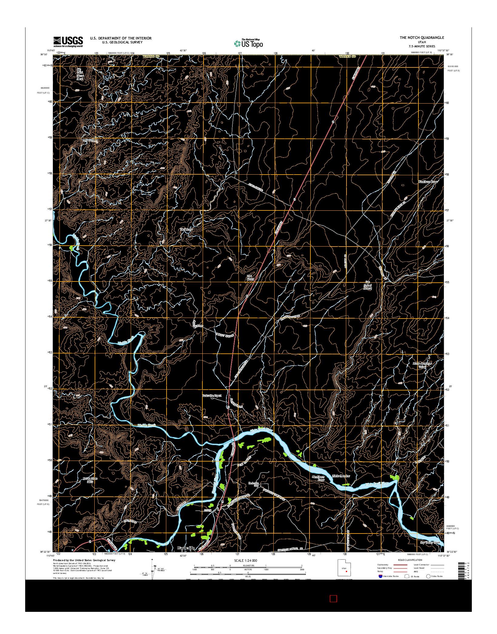 USGS US TOPO 7.5-MINUTE MAP FOR THE NOTCH, UT 2014
