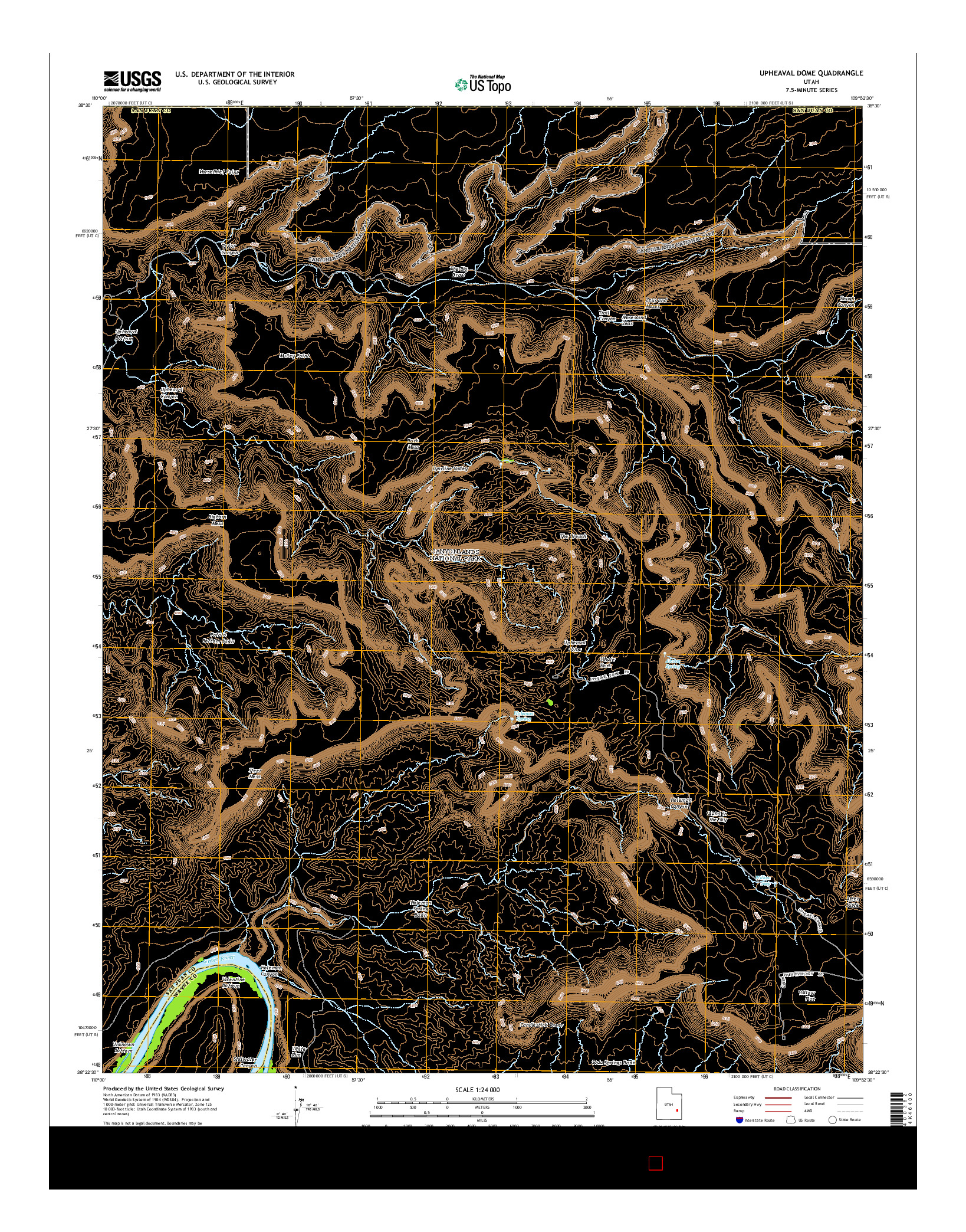 USGS US TOPO 7.5-MINUTE MAP FOR UPHEAVAL DOME, UT 2014