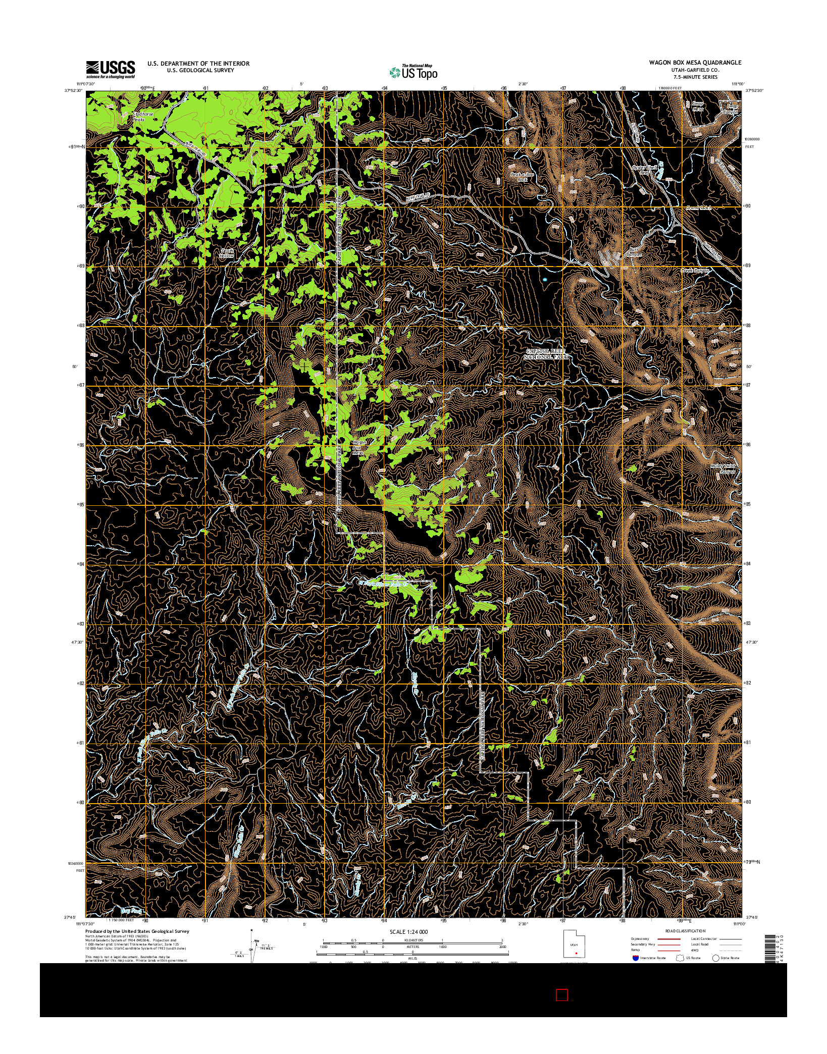 USGS US TOPO 7.5-MINUTE MAP FOR WAGON BOX MESA, UT 2014