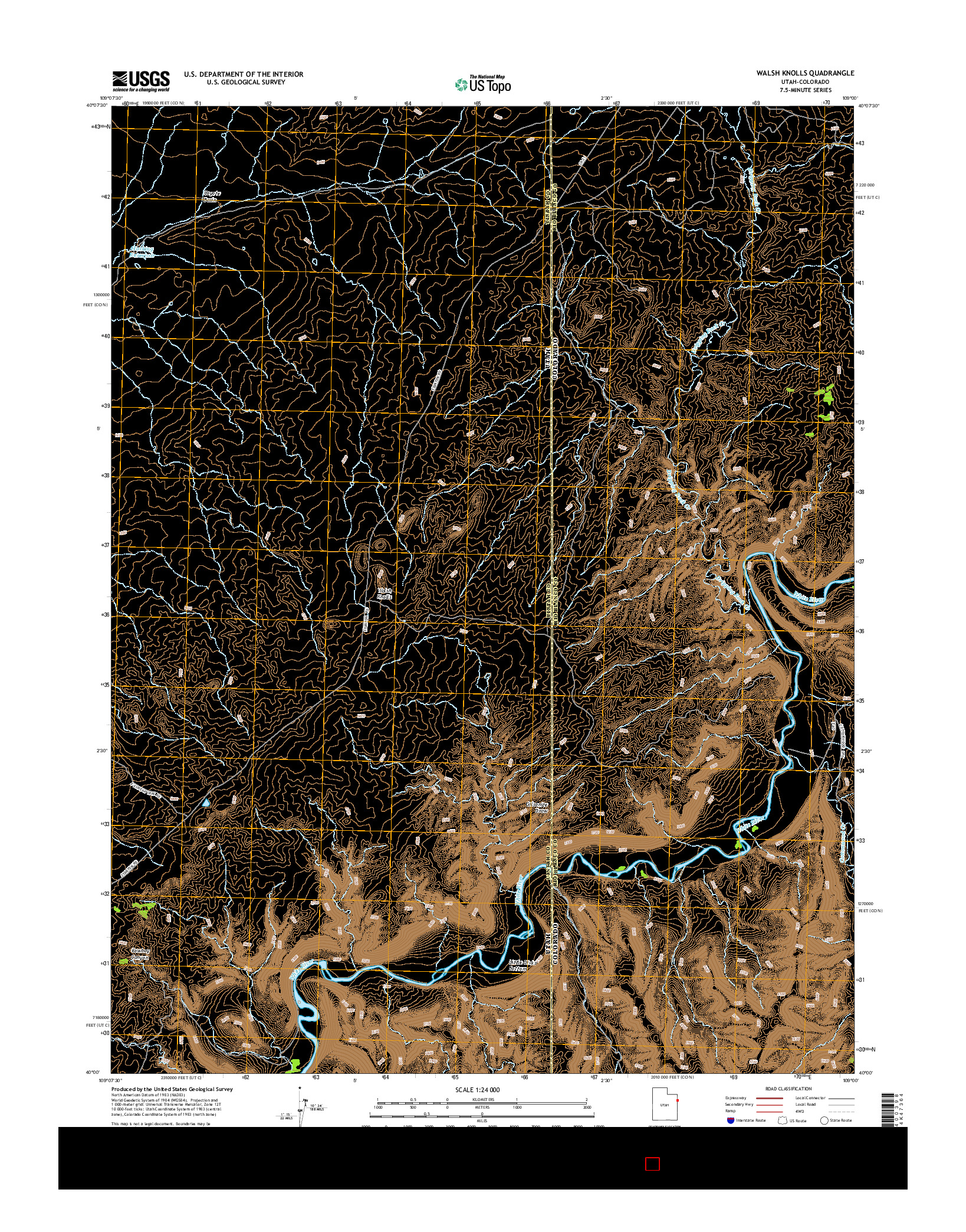 USGS US TOPO 7.5-MINUTE MAP FOR WALSH KNOLLS, UT-CO 2014
