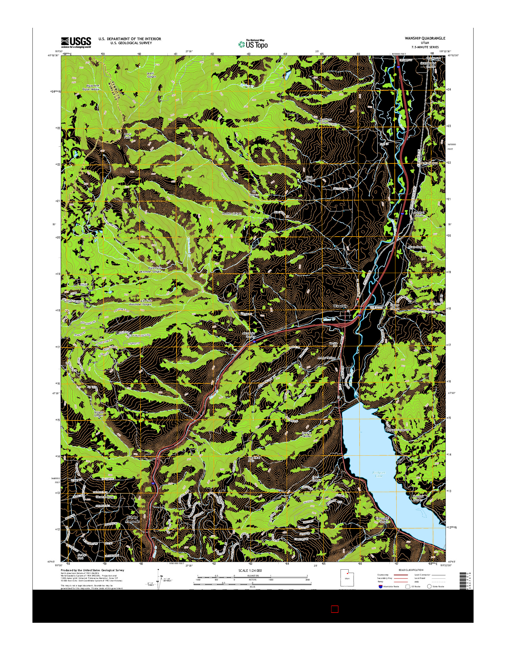 USGS US TOPO 7.5-MINUTE MAP FOR WANSHIP, UT 2014