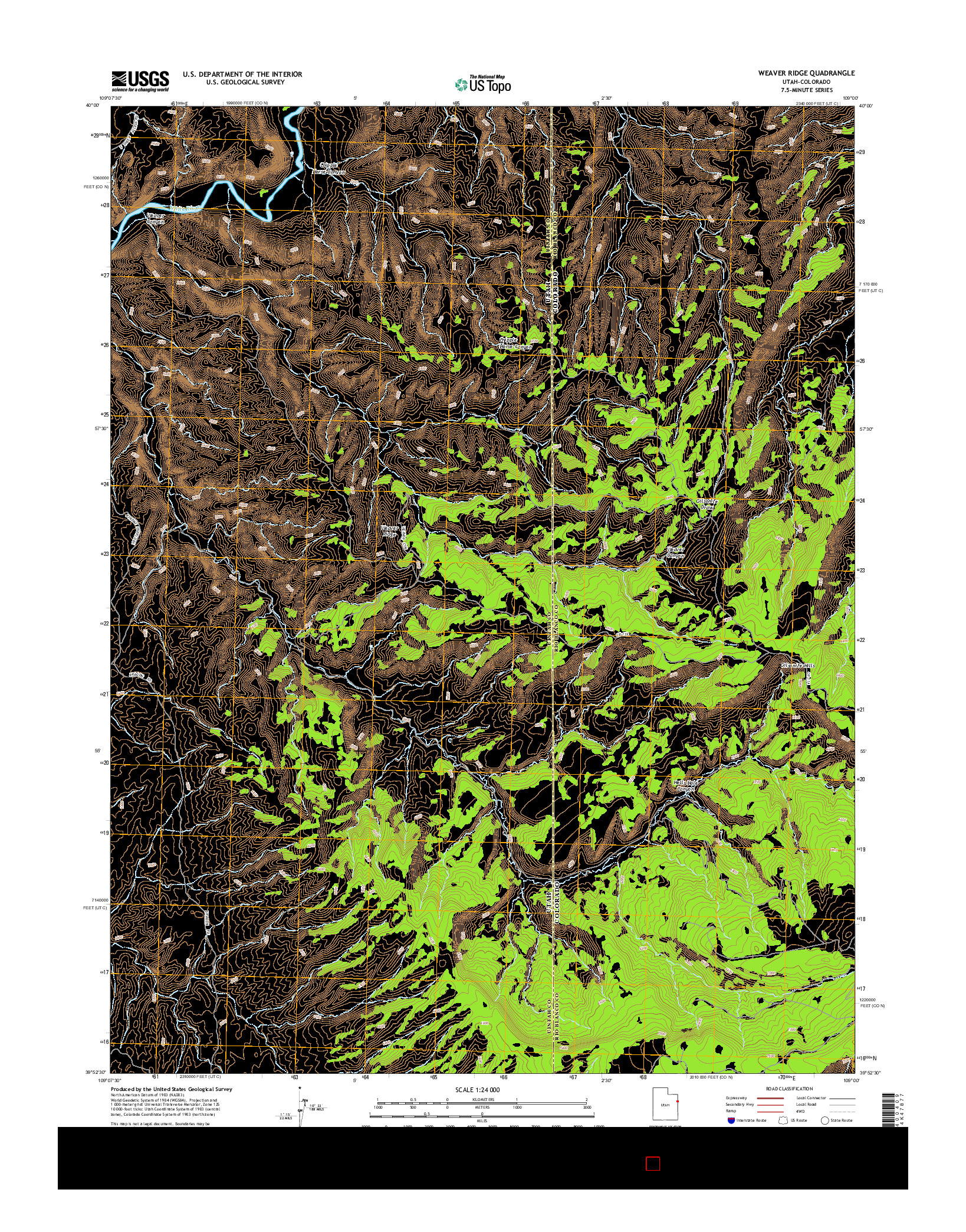 USGS US TOPO 7.5-MINUTE MAP FOR WEAVER RIDGE, UT-CO 2014