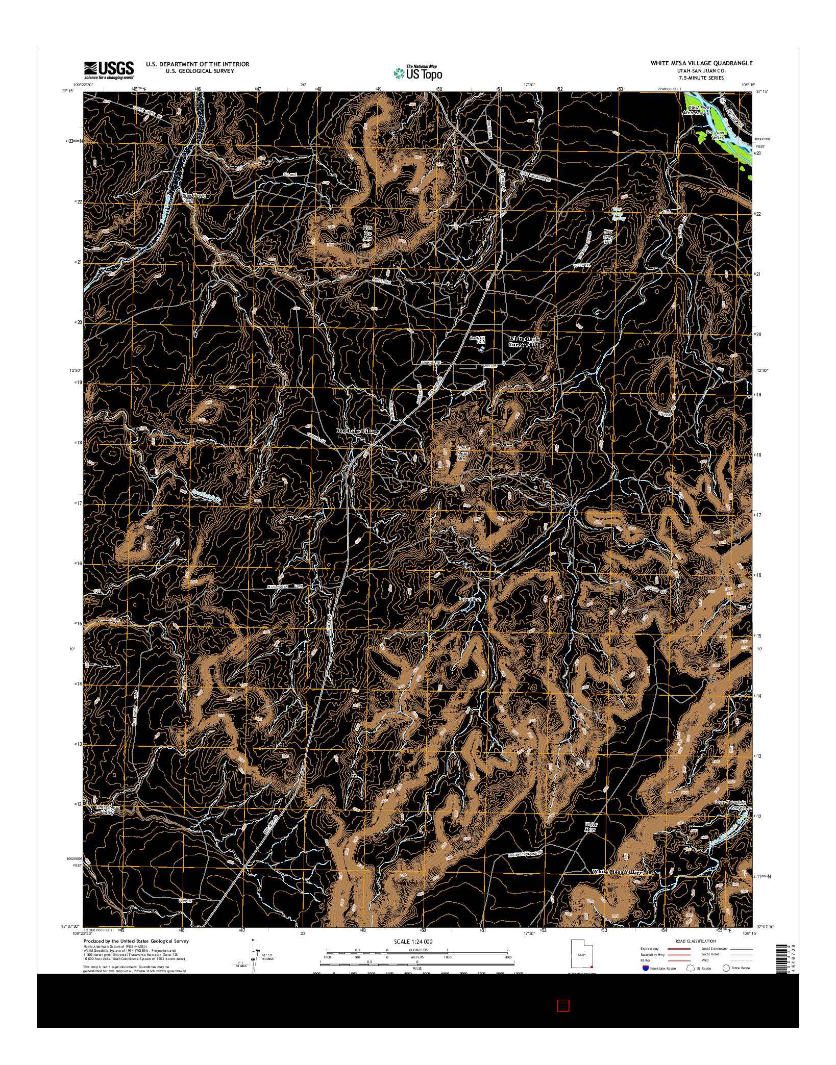 USGS US TOPO 7.5-MINUTE MAP FOR WHITE MESA VILLAGE, UT 2014